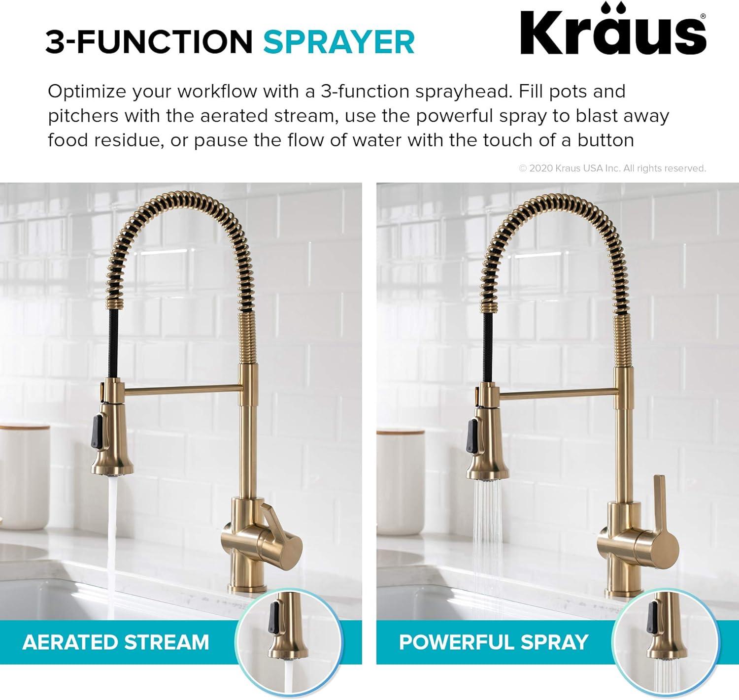 Britt Single Handle Commercial Kitchen Faucet with Dual Function Sprayhead