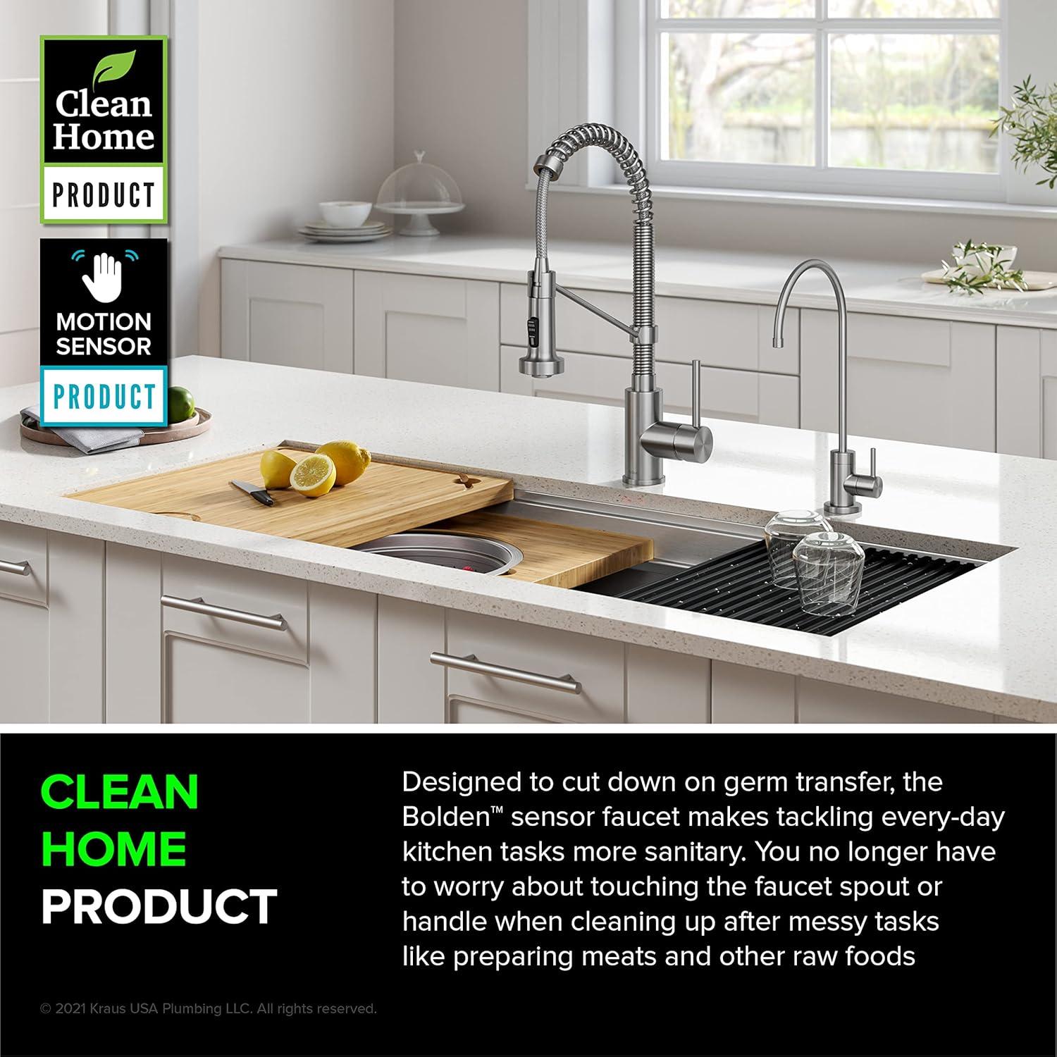 Kraus Bolden Touchless Sensor Commercial Style 2-Function Single Handle Pull-Down Kitchen Faucet