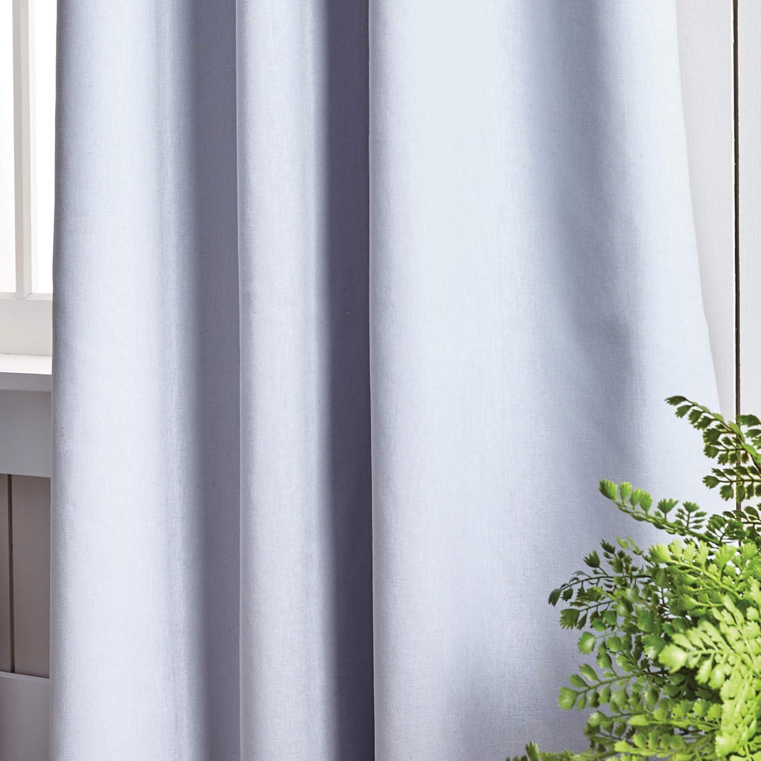 Cotton Blend Solid Blackout Rod Pocket Curtain Panels