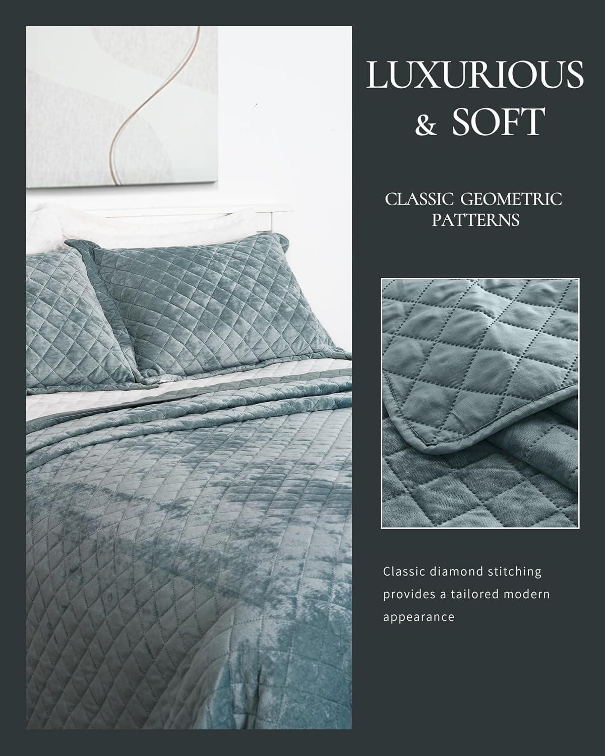 Royal Velvet Diamond Velvet Quilt Set
