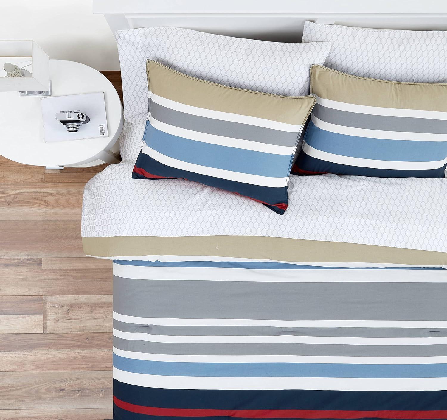 Nautica Bradford Reversible Cotton Navy Comforter Set