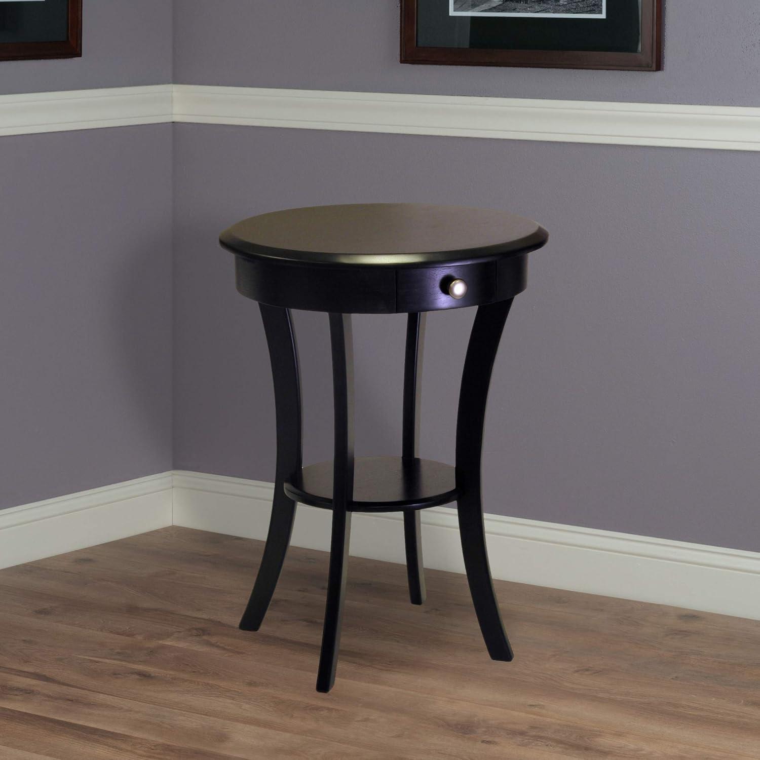 Sasha Round Accent Table - Black - Winsome