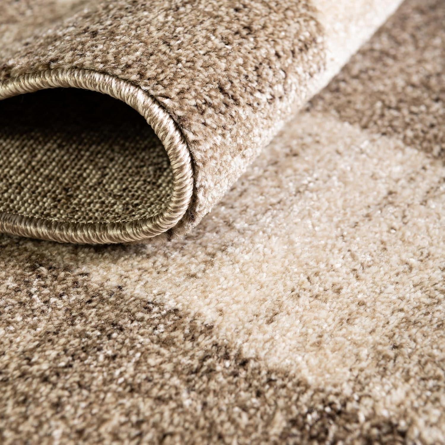 Unique Loom Del Mar Collection Area Rug - Maria (9' x 12' Rectangle Light Brown/Ivory)