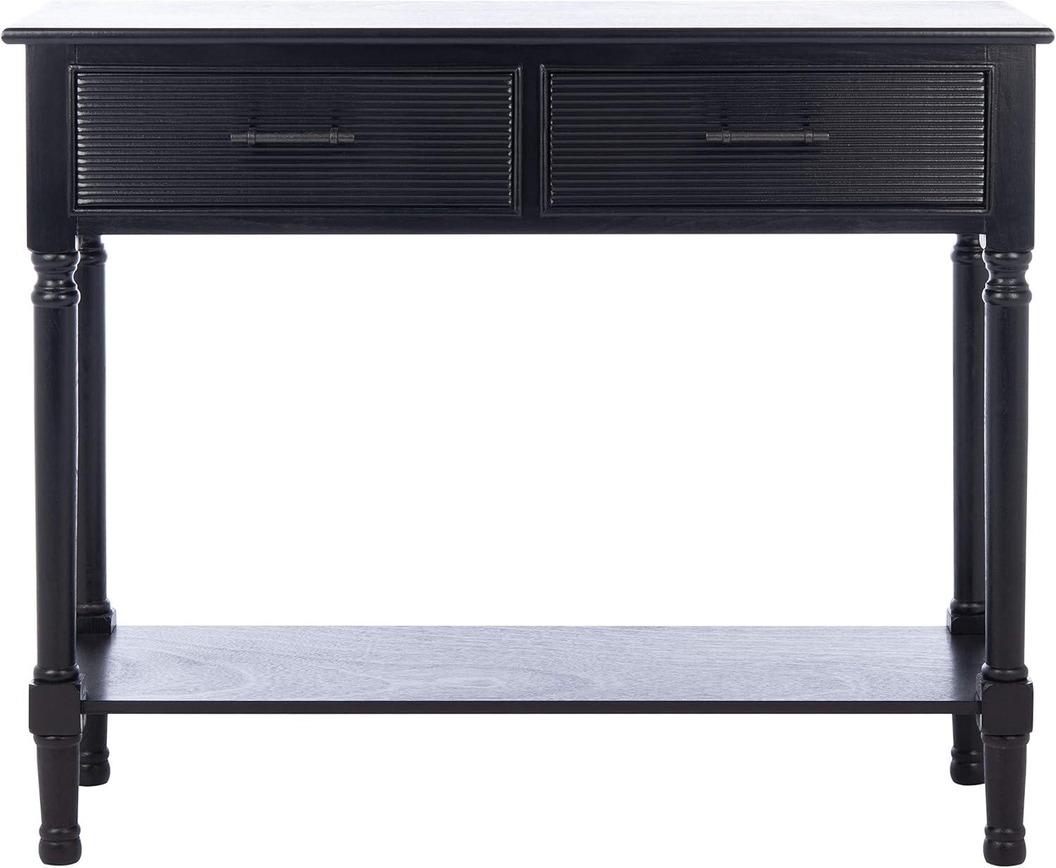 Ryder Black Striated 2-Drawer Console Table with Storage