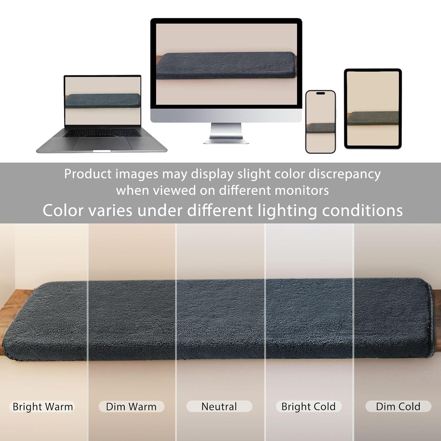 PURE ERA Non-Slip Ultra Plush Soft Bullnose Carpet Stair Treads Set of 14 Tape Free Washable Self Adhesive Dark Grey 9.5" x 30"x1.2"