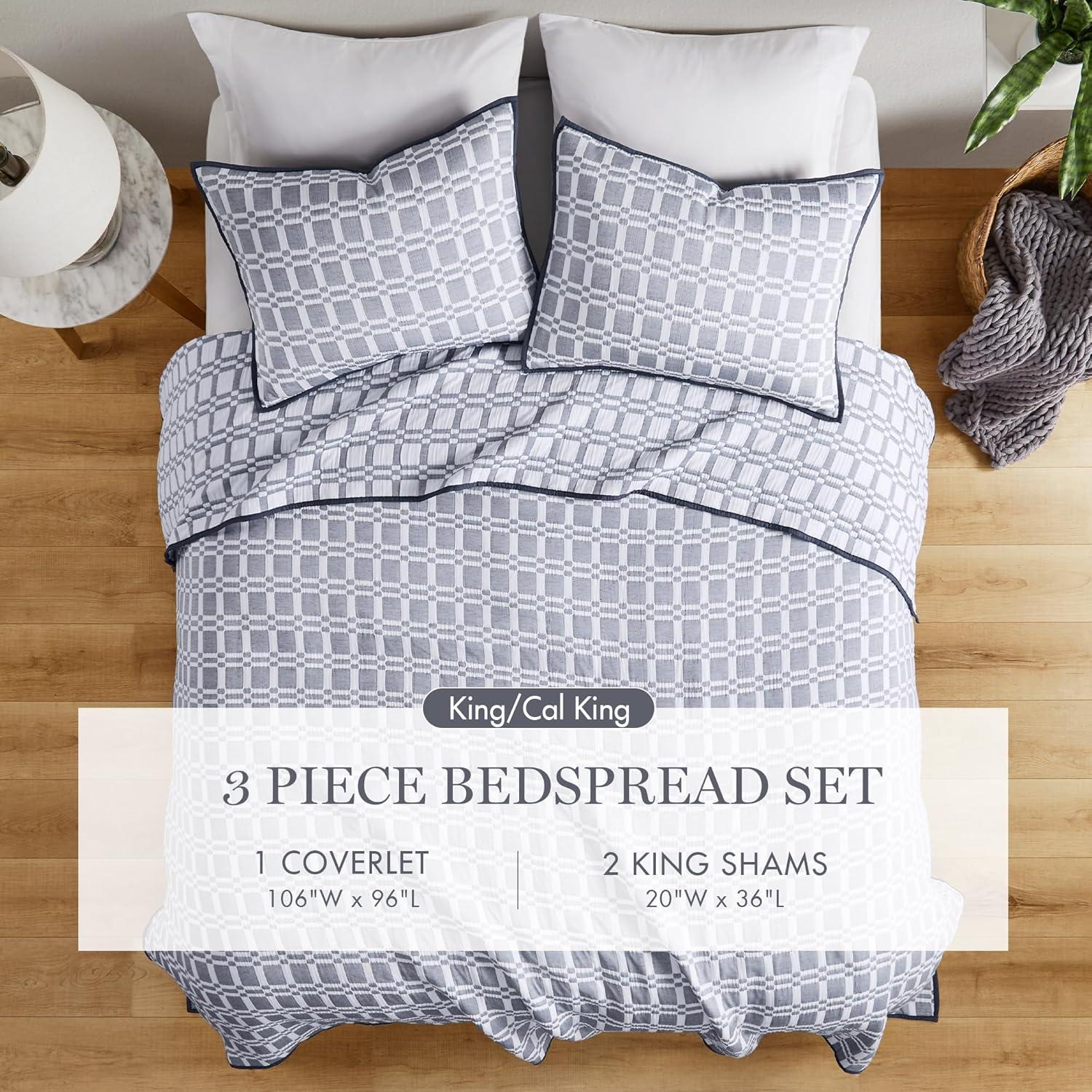 Harlow 3 Piece Reversible Matelasse Coverlet Set