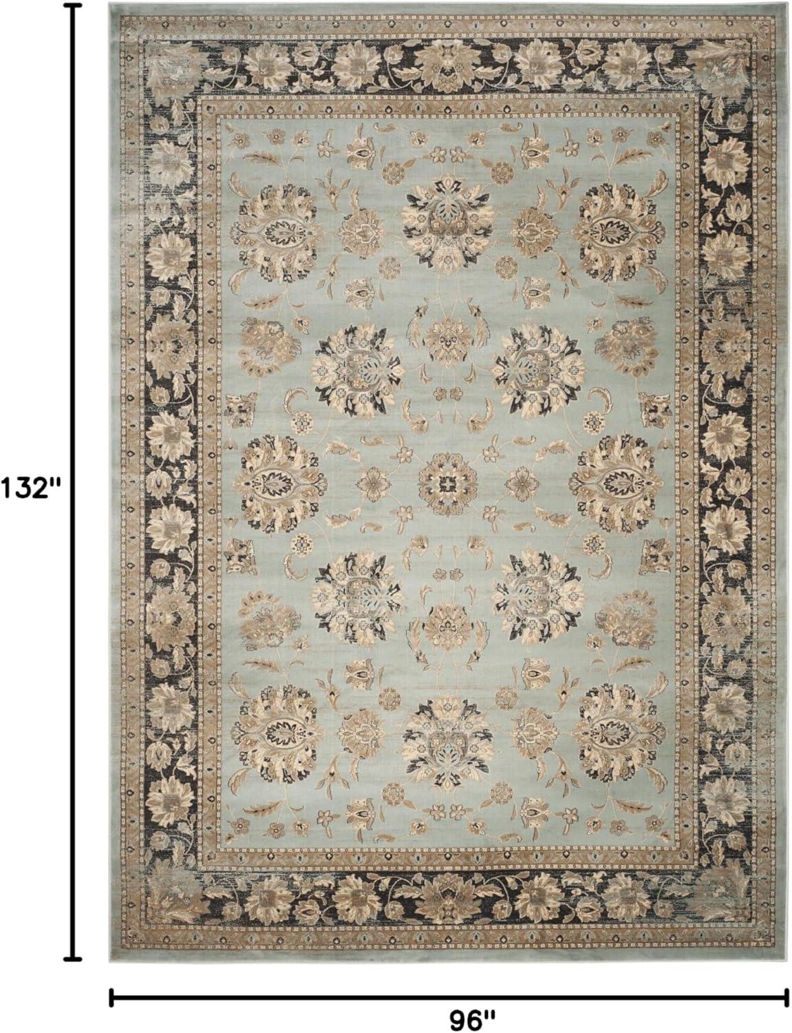 SAFAVIEH Vintage Jessamine Traditional Area Rug, Light Blue/Black, 8' x 11'