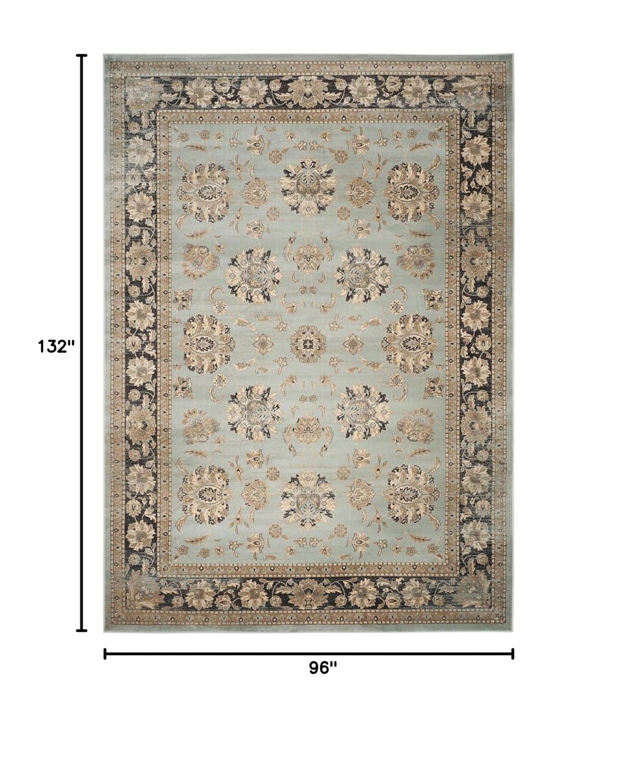 SAFAVIEH Vintage Jessamine Traditional Area Rug, Light Blue/Black, 8' x 11'