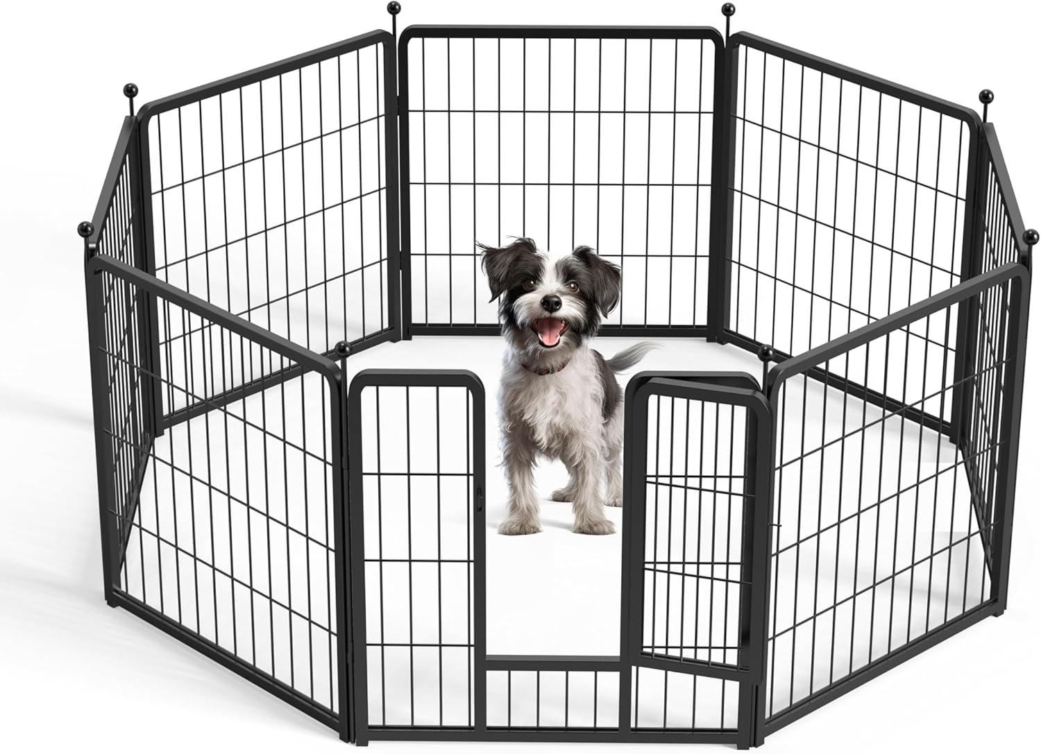 Zephypaws Dog Playpen Heavy Duty Foldable Pet Exercise Pen 8 Panels,24" Height