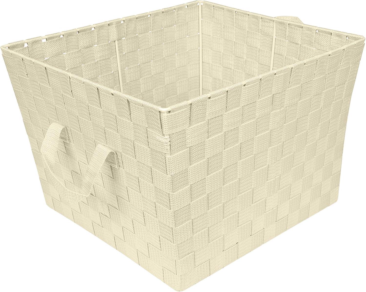 Simplify Large Woven Fabric Storage Basket in Black