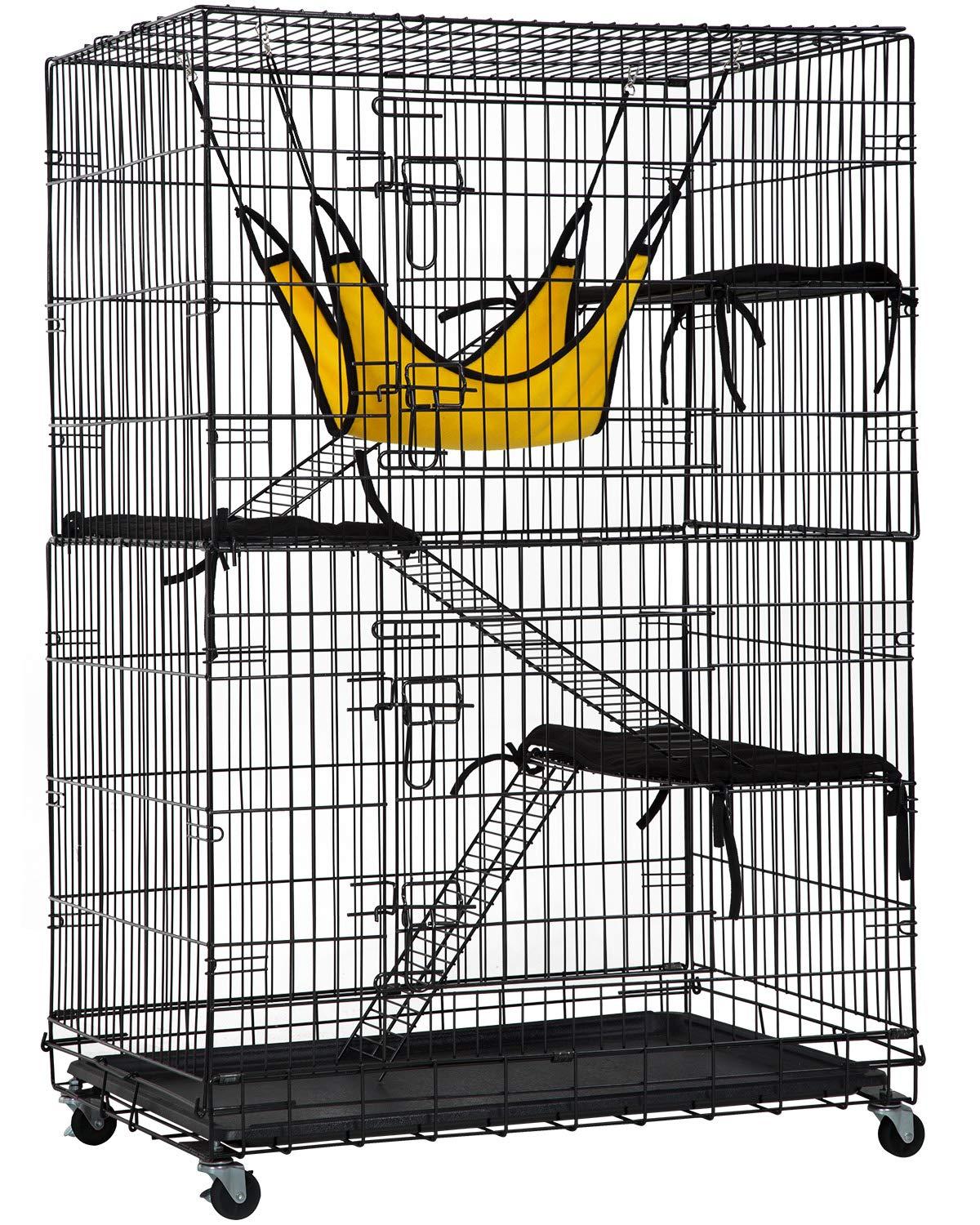 Tucker Murphy Pet™ Cat Cage with Portable Cat Playpen with Free Hammock 3 Cat Bed