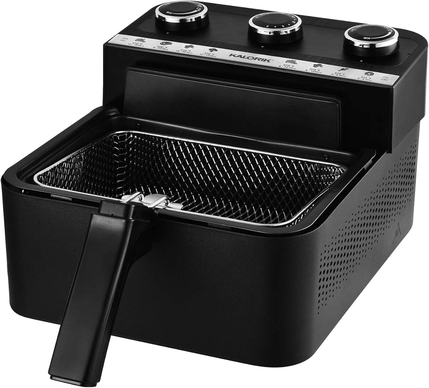Kalorik 2-in-1 Air Fryer and Deep Fryer, Black