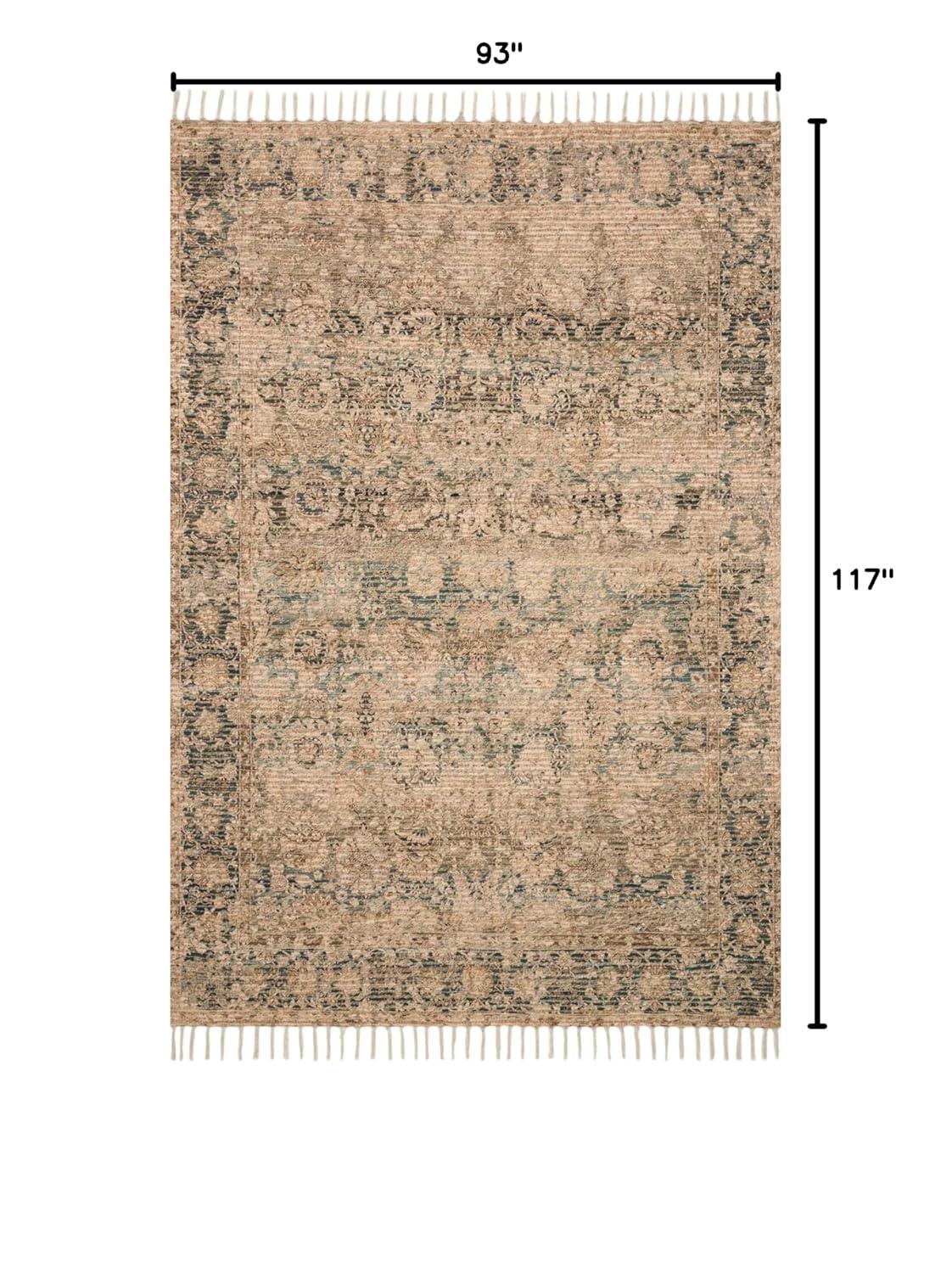Justina Blakeney x Loloi Cornelia Collection Natural / Teal TRANSITIONAL Area Rug 7'-9" x 9'-9"