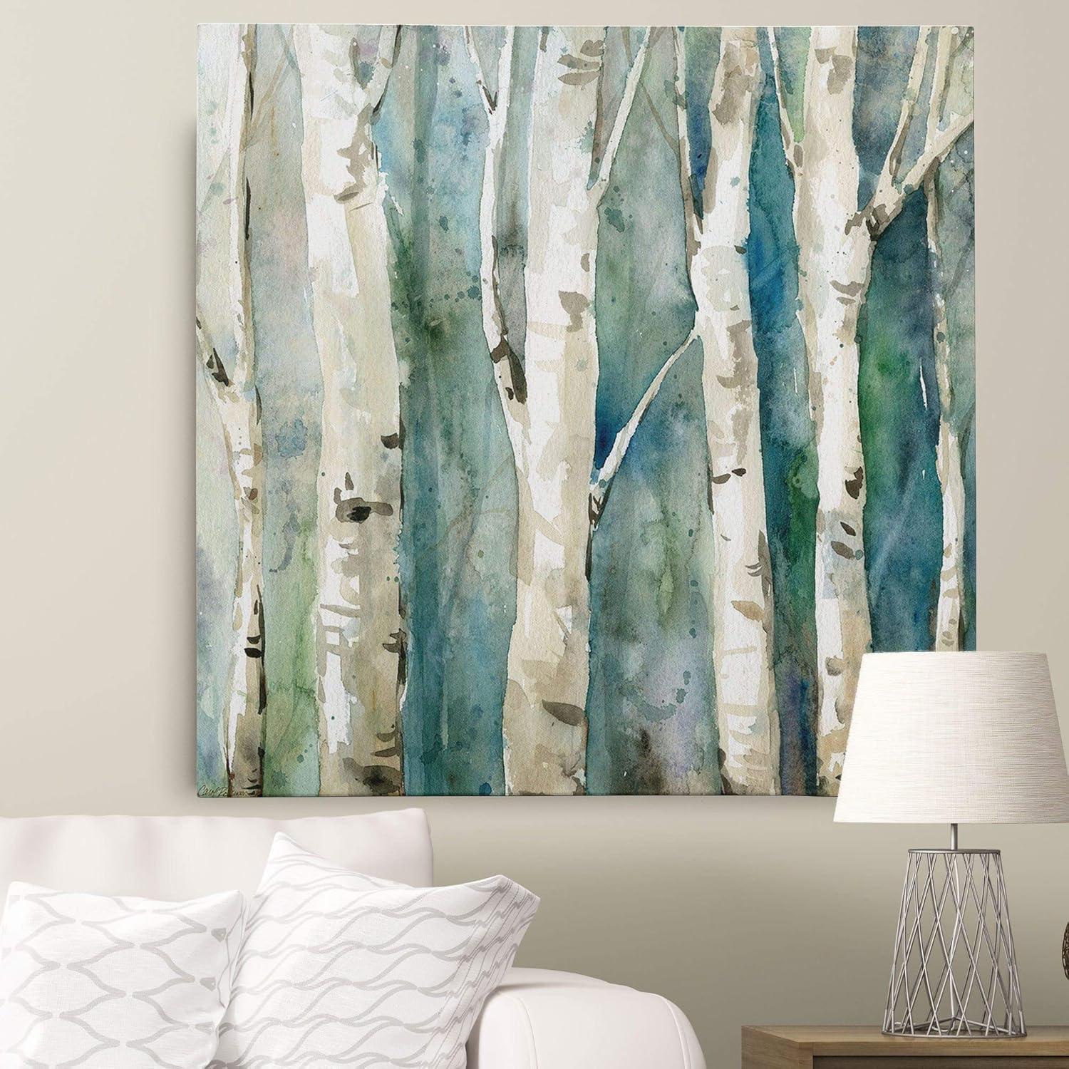 River Birch Abstract Canvas Wall Art, 24x24