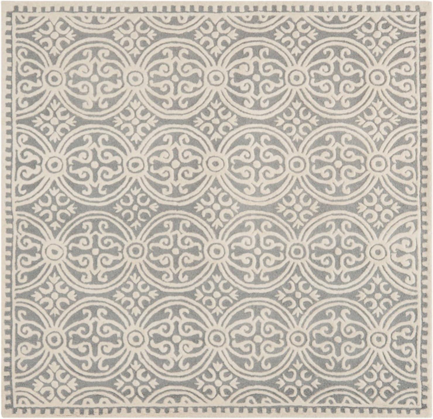 Black and Ivory Hand-Tufted Wool Area Rug 11' x 15'