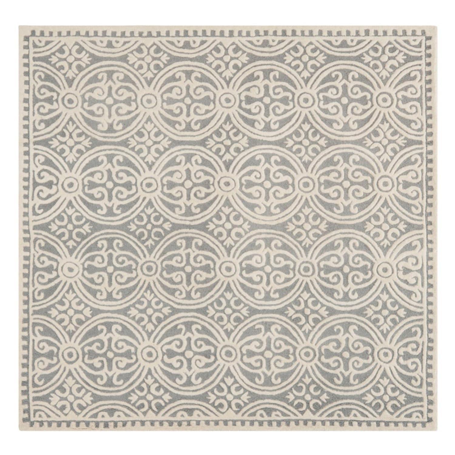 SAFAVIEH Cambridge Leslie Geometric Wool Runner Rug, Black/Ivory, 2'6" x 10'