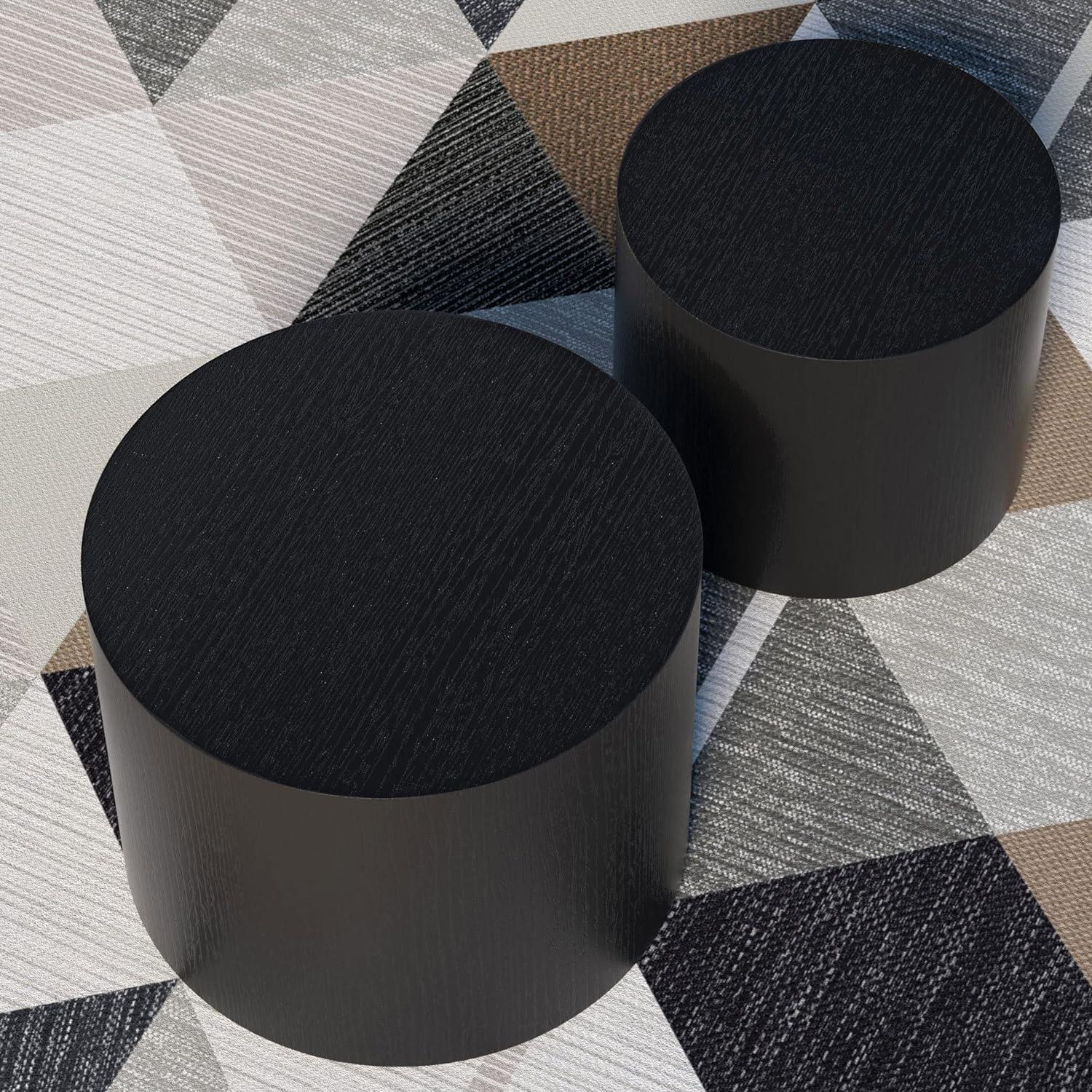 Gracie Oaks MDF With Veneer Side Table/Coffee Table/End Table/Nesting Table Set Of 2 For Living Room,Office,Bedroom