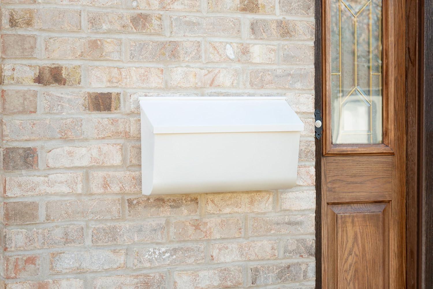 Gibraltar Mailboxes Woodlands Contemporary Galvanized Steel Wall Mount White Mailbox