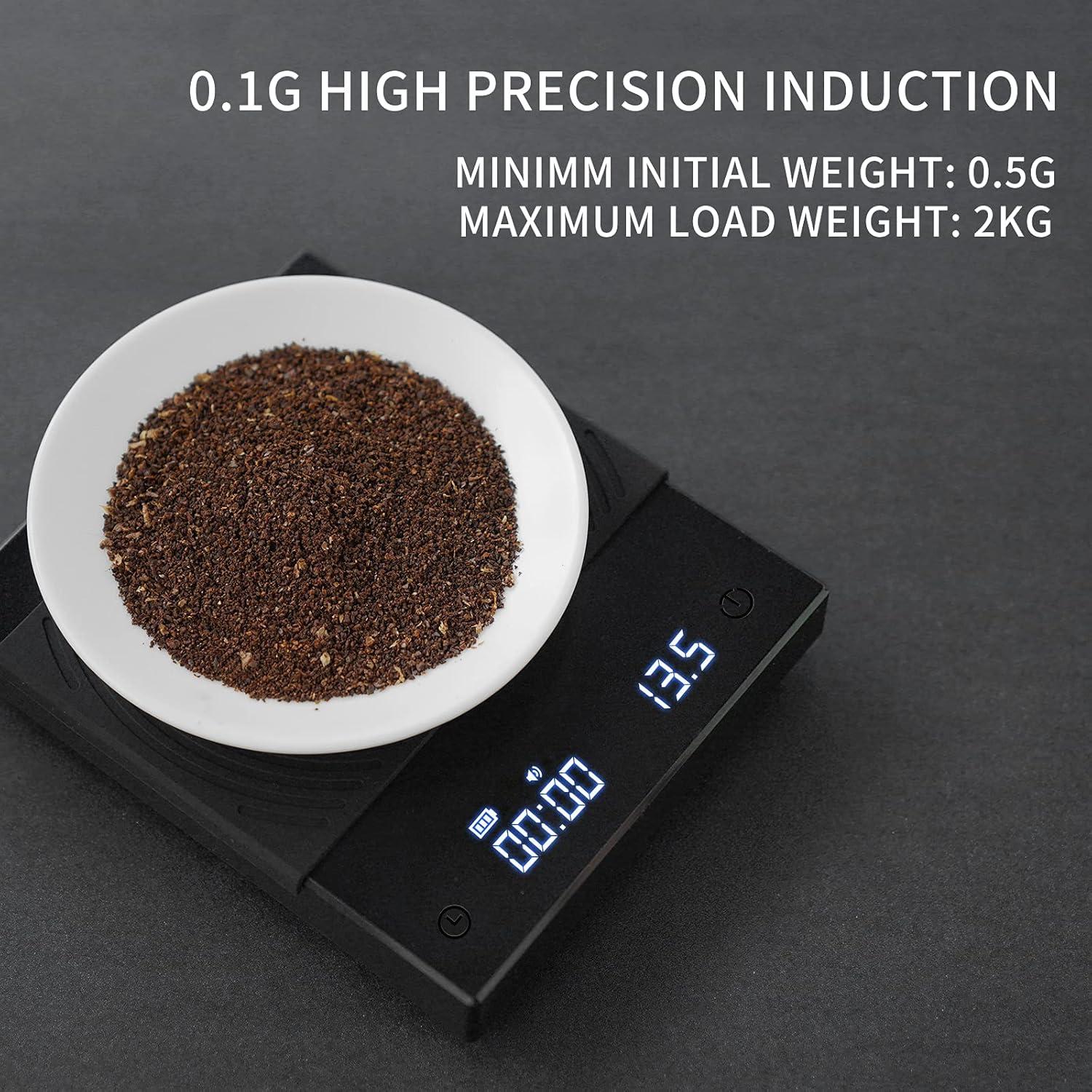 Compact Black Acrylic Electronic Espresso Scale with Timer