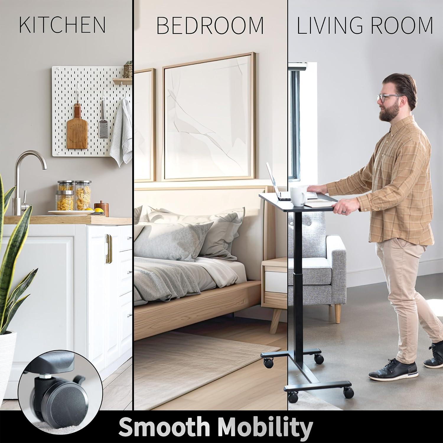 Vivo 26.4'' H x 31.5'' W Laptop Cart