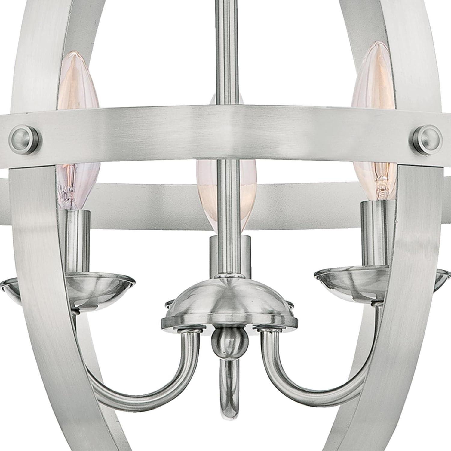 Stella Mira Three Light Pendant, Brushed Nickel