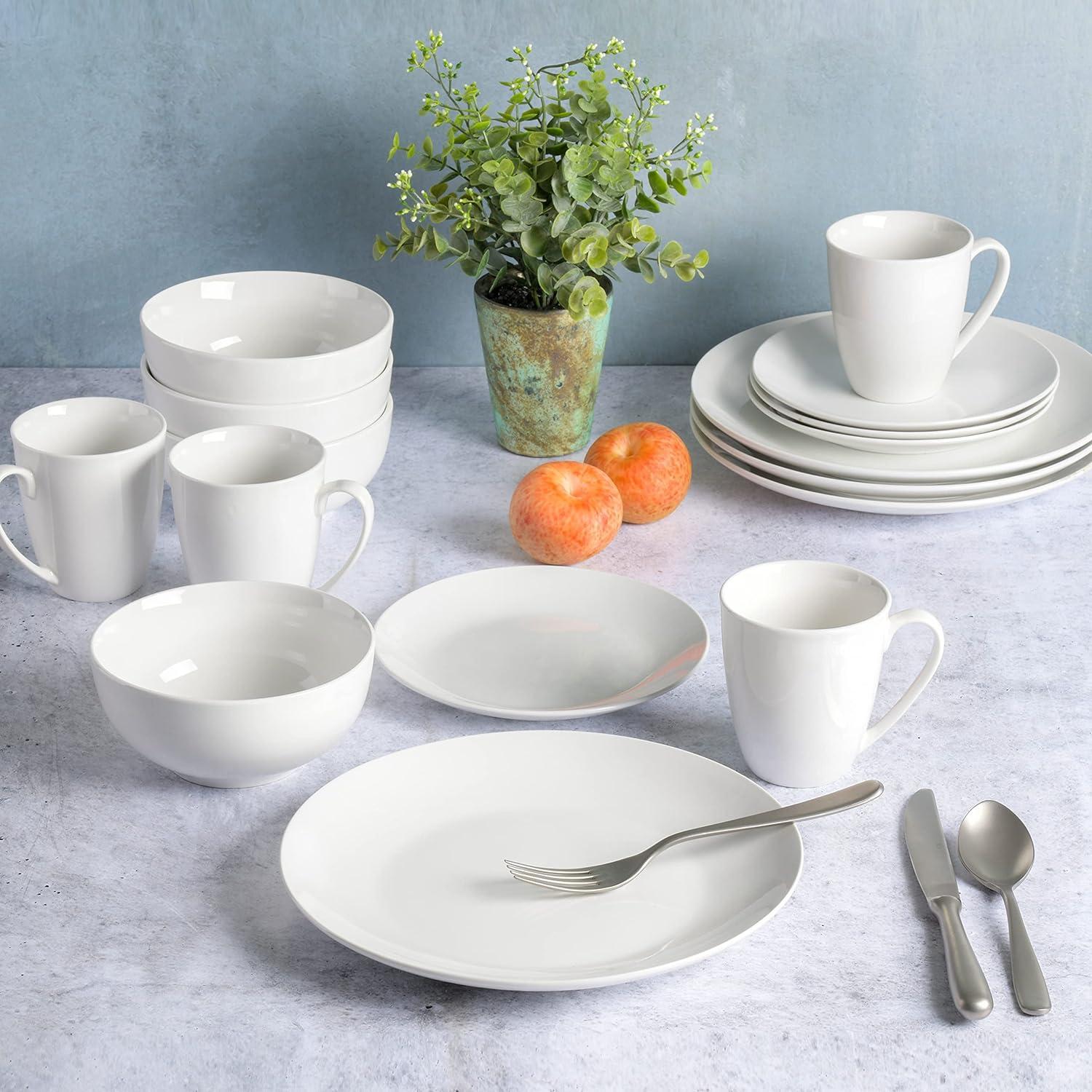 Gibson Home 16pc Ogalla Fine Ceramic Dinnerware Set - White