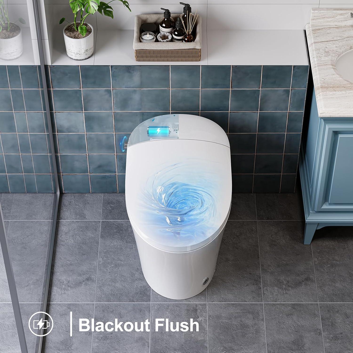 HOROW Smart Toilet with Heated Bidet, Tankless Toilet with Dual Flush 1/1.27 GPF,  Floor Mounted HR-T16S