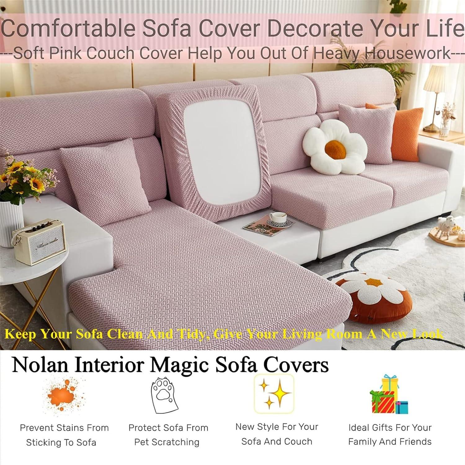 Magic Sofa Covers,Sofa Hero Covers,2024 New Wear-Resistant Universal Sofa Covers Washable Stretch Cushion Couch Covers for Sectional Sofa, (Sea Blue, Large Triple Seat Cover)