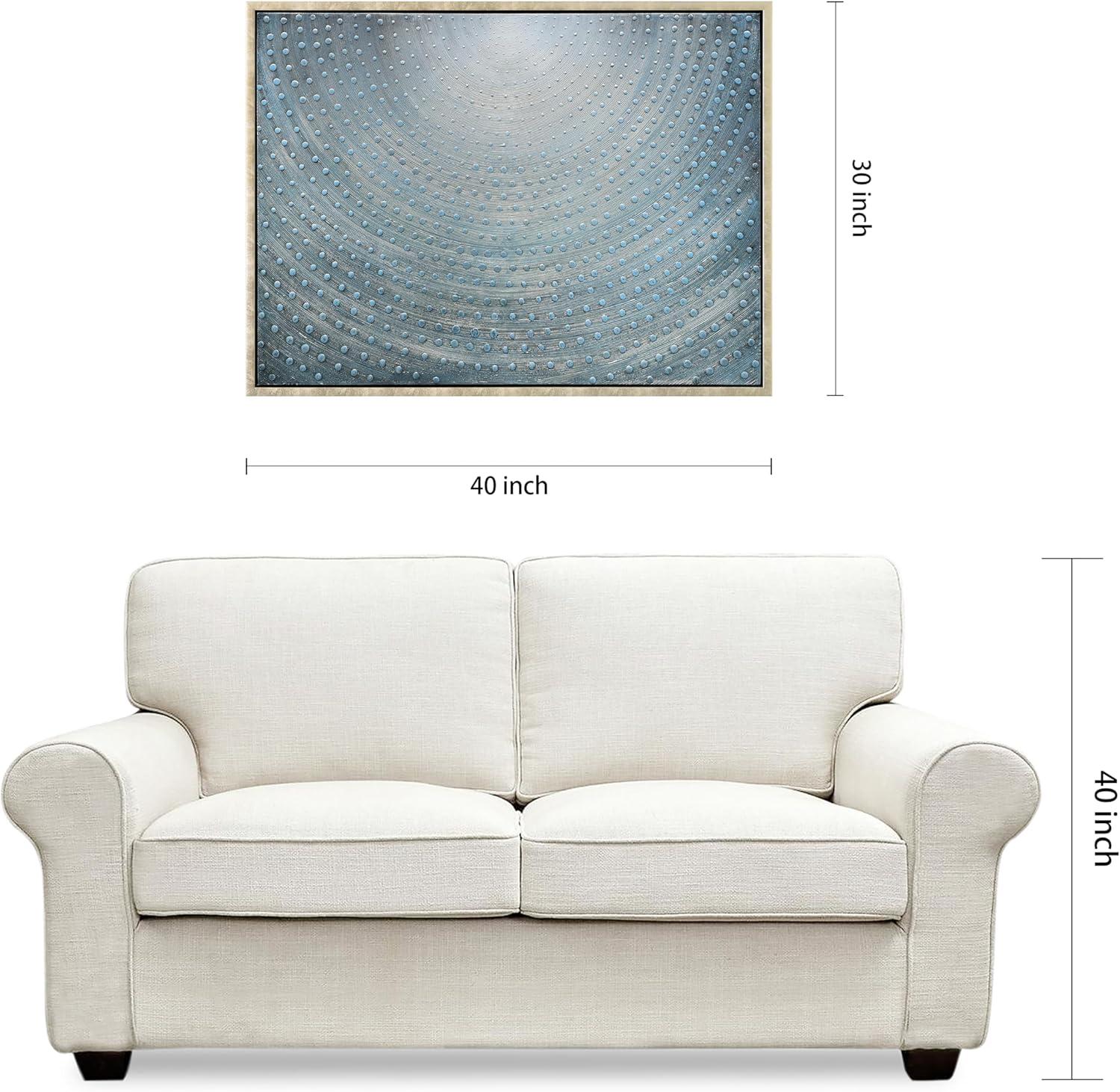 Empire Art Direct Cosmic Swirl Textured Metallic Hand Painted Blue Framed Canvas Wall Art