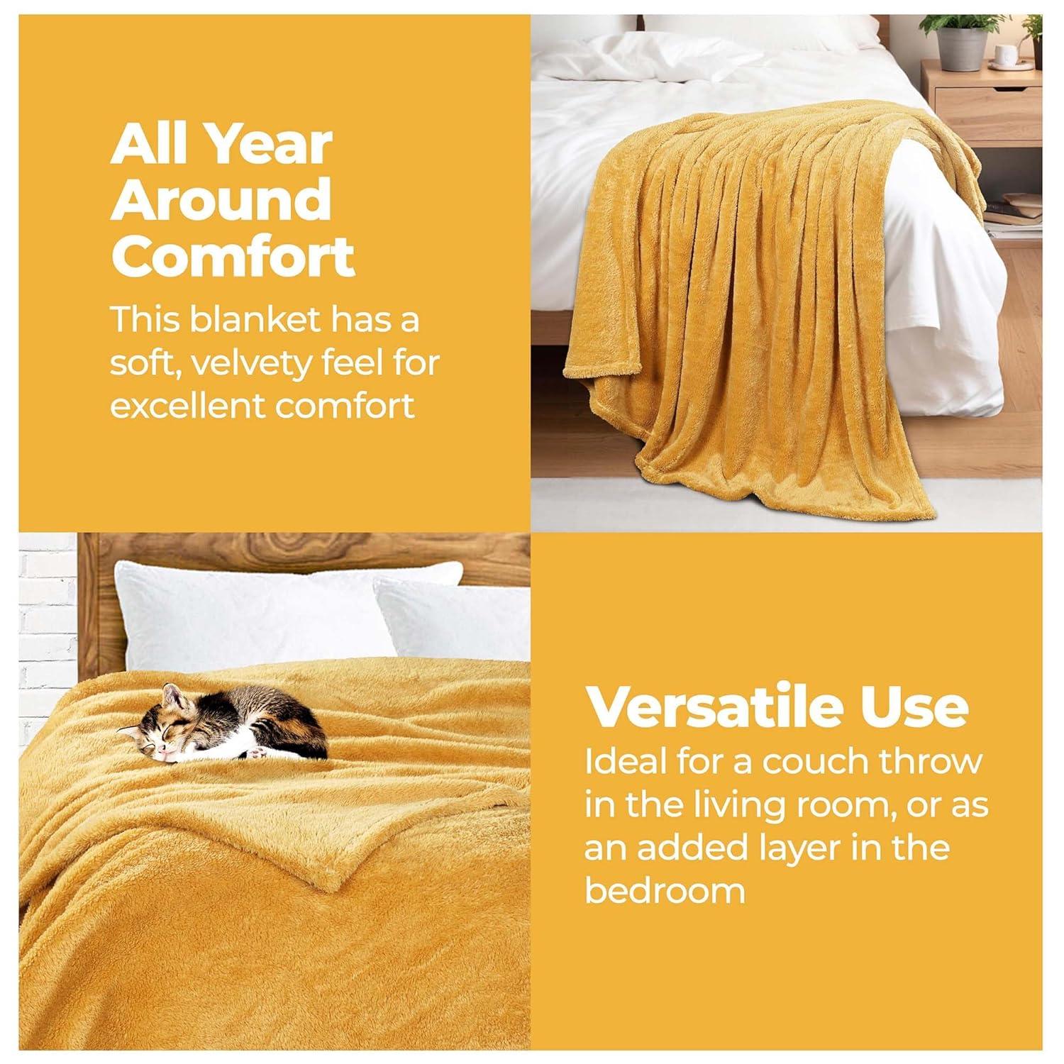 Superior Superior Solid Polyester Reversible All-Season Fleece Throws Blanket
