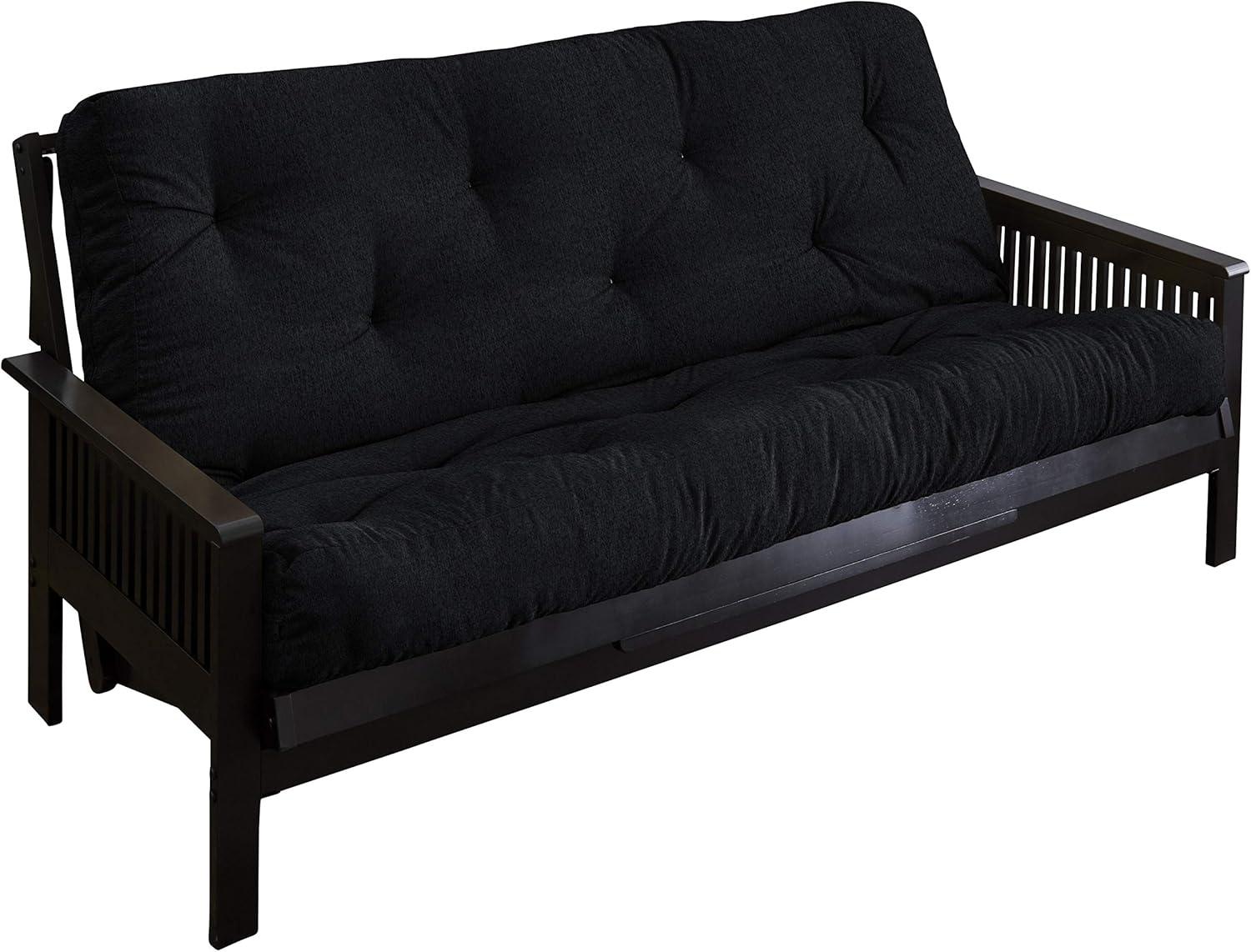 Full Black Cotton Gel Memory Foam Futon Mattress