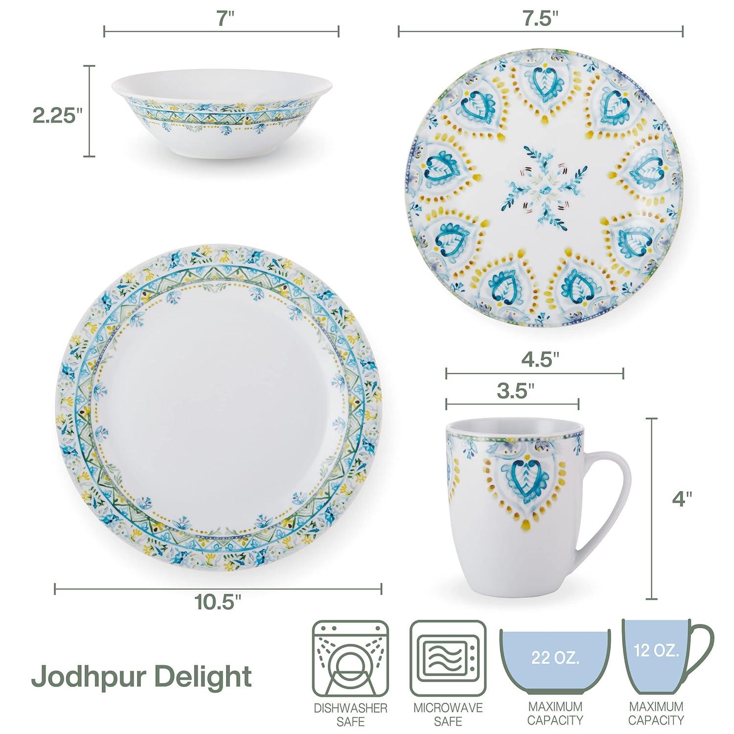 Fitz and Floyd Fitz and Floyd Jodhpur 32-Piece Porcelain Dinnerware Set, Service for 8