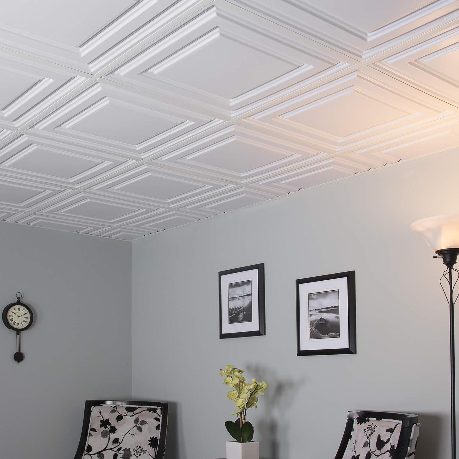 2 ft x 2 ft White PVC Ceiling Tile Panel Pack