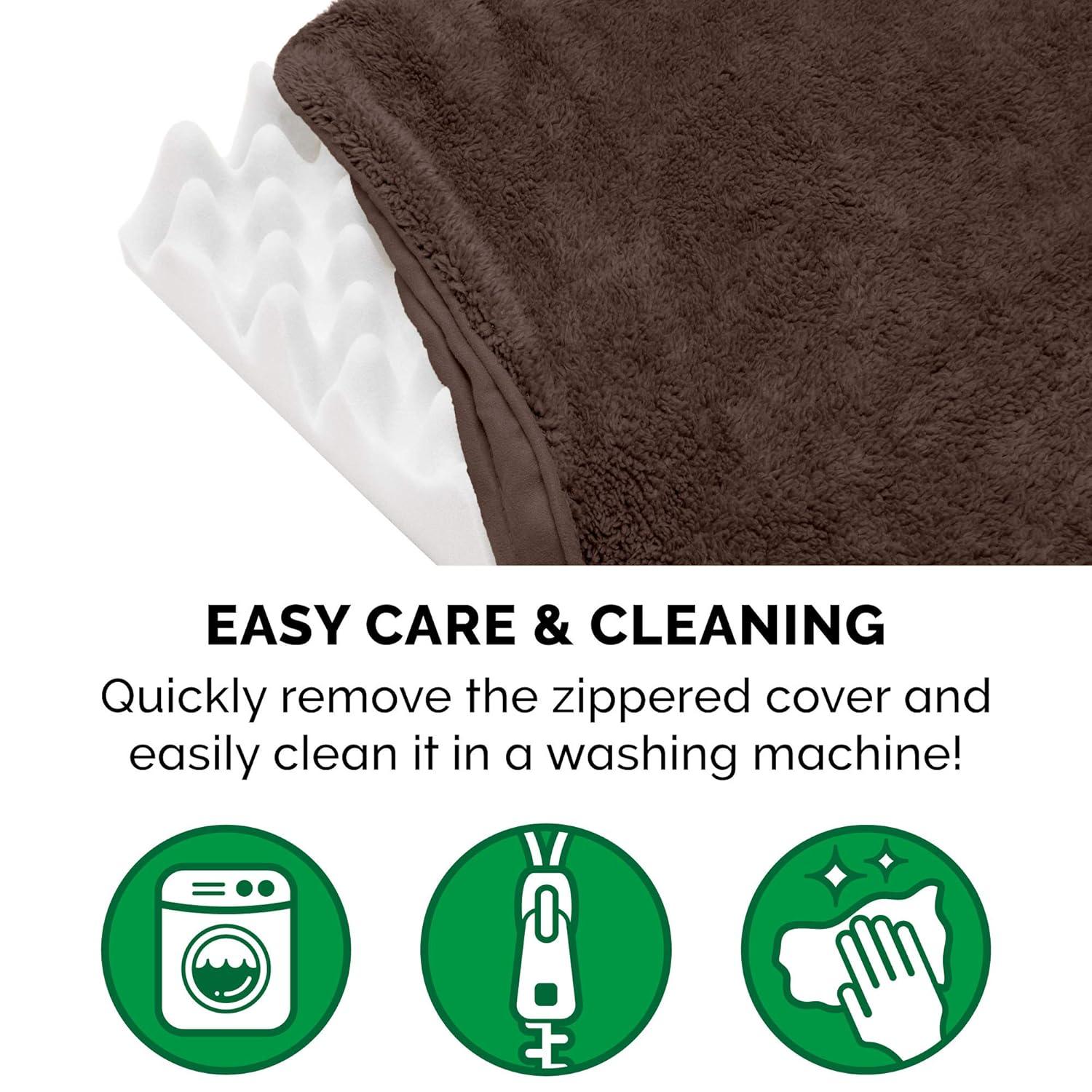 X-Large Orthopedic Chocolate Faux Fur Pet Bed