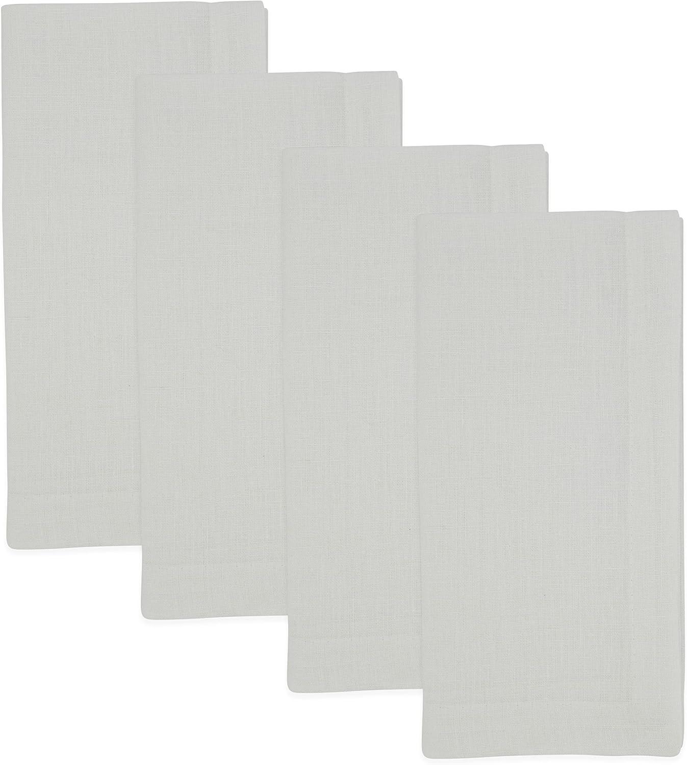 White Linen Tea Napkins Set of 4