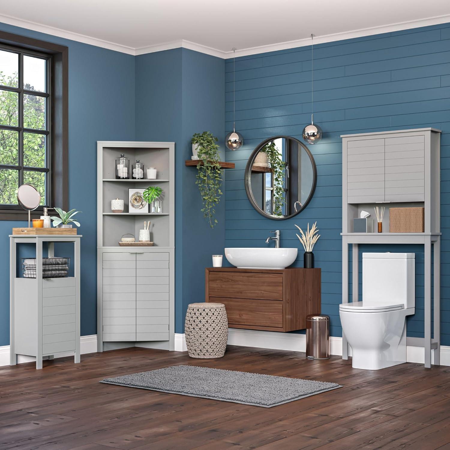 RiverRidge Home RiverRidge Madison Tall Corner Bathroom Storage Cabinet with Open Shelves