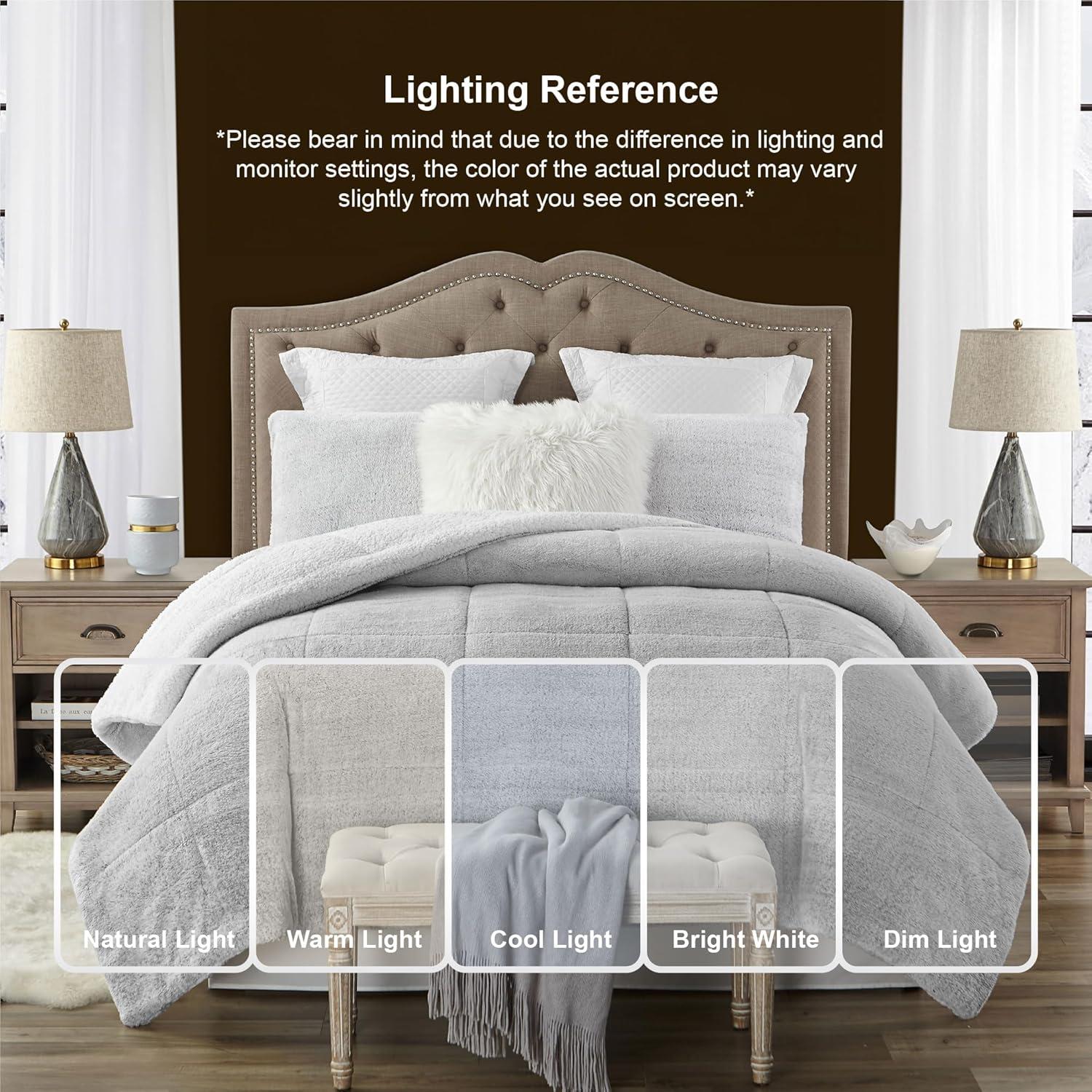 Ultra Plush Reversible Faux Fur and Sherpa 3-Piece Comforter Set