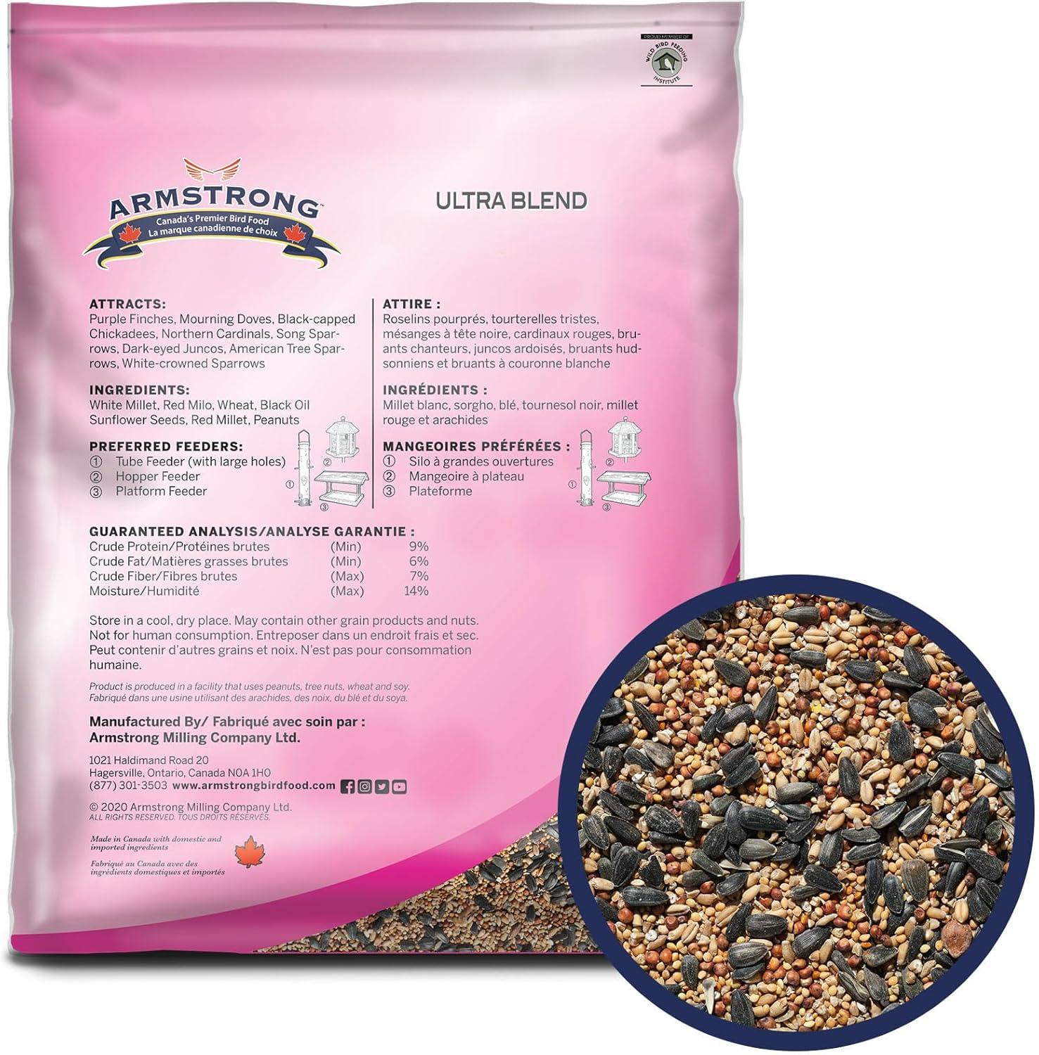 Armstrong Wild Bird Food Ultra Bird Seed Blend for Wild Songbirds, 15.4lbs