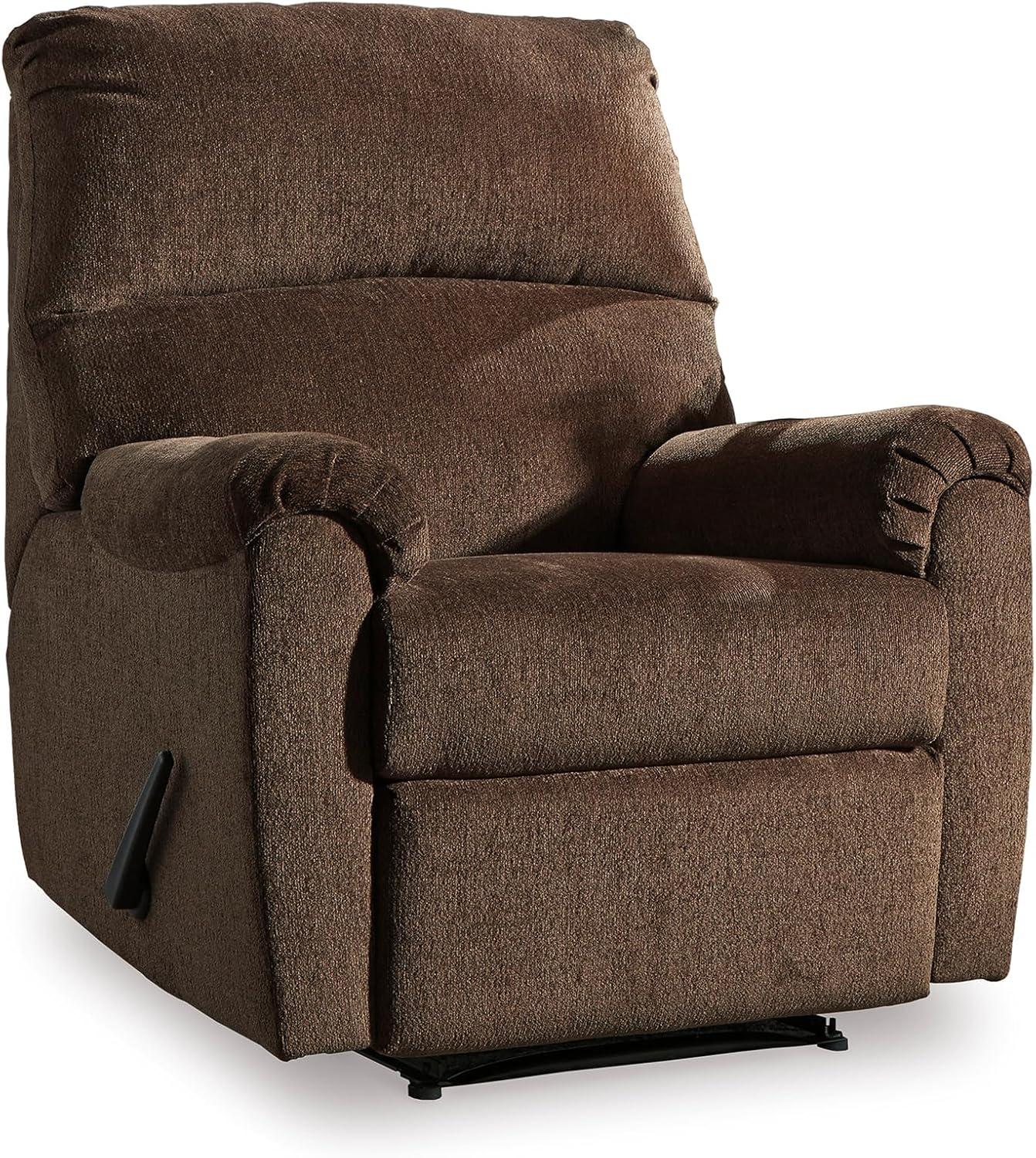 Chocolate Brown Polyester Contemporary Recliner