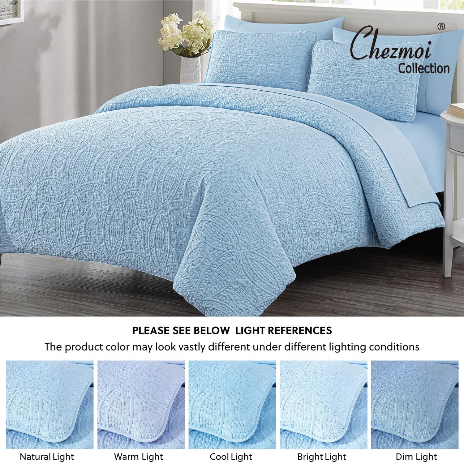 Chezmoi Collection Liam Microfiber 7 Piece Bed in a Bag Comforter Set