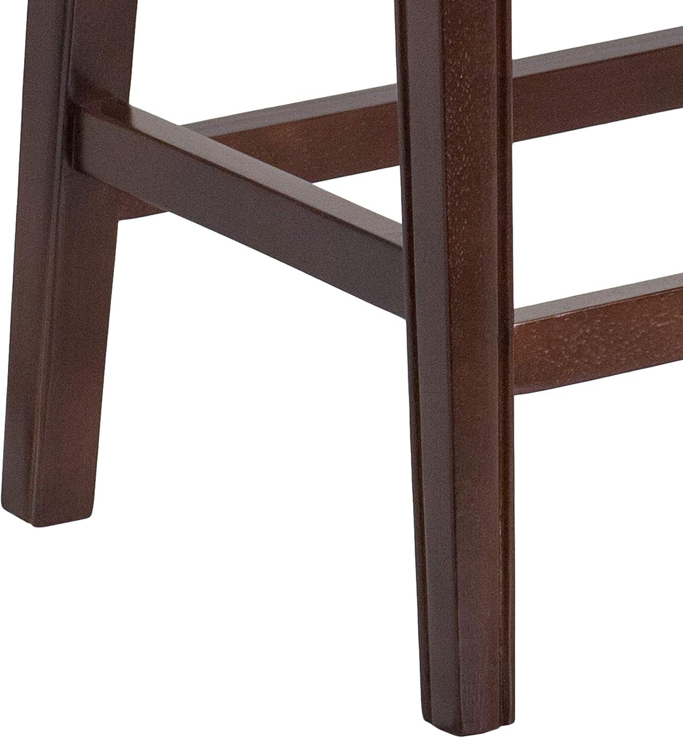 Flash Furniture 26'' High Backless Wood Counter Height Stool with LeatherSoft Saddle Seat