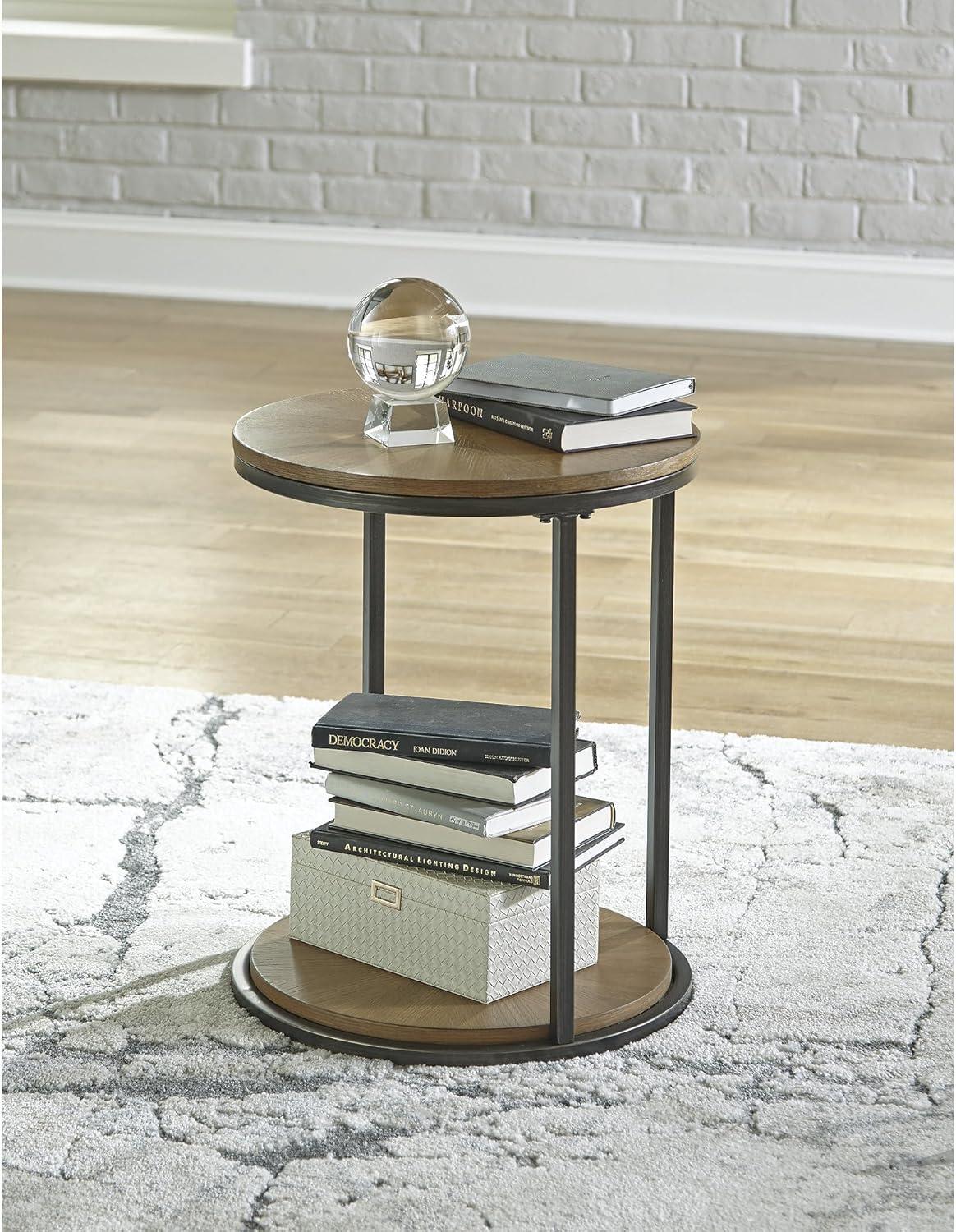 Signature Design by Ashley Contemporary Fridley End Table  Brown/Black