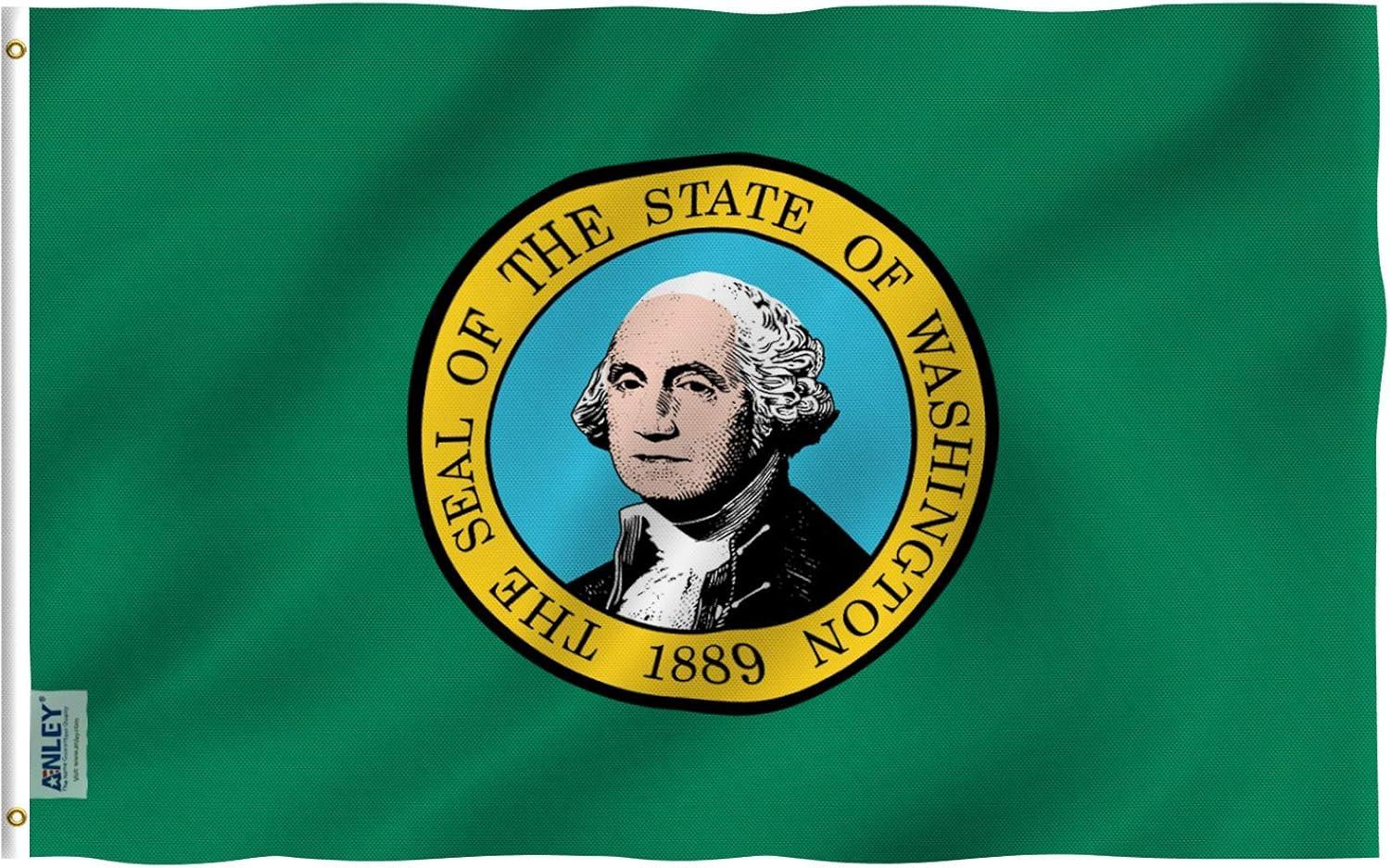 Washington State Flag 3x5 Foot Polyester with Brass Grommets