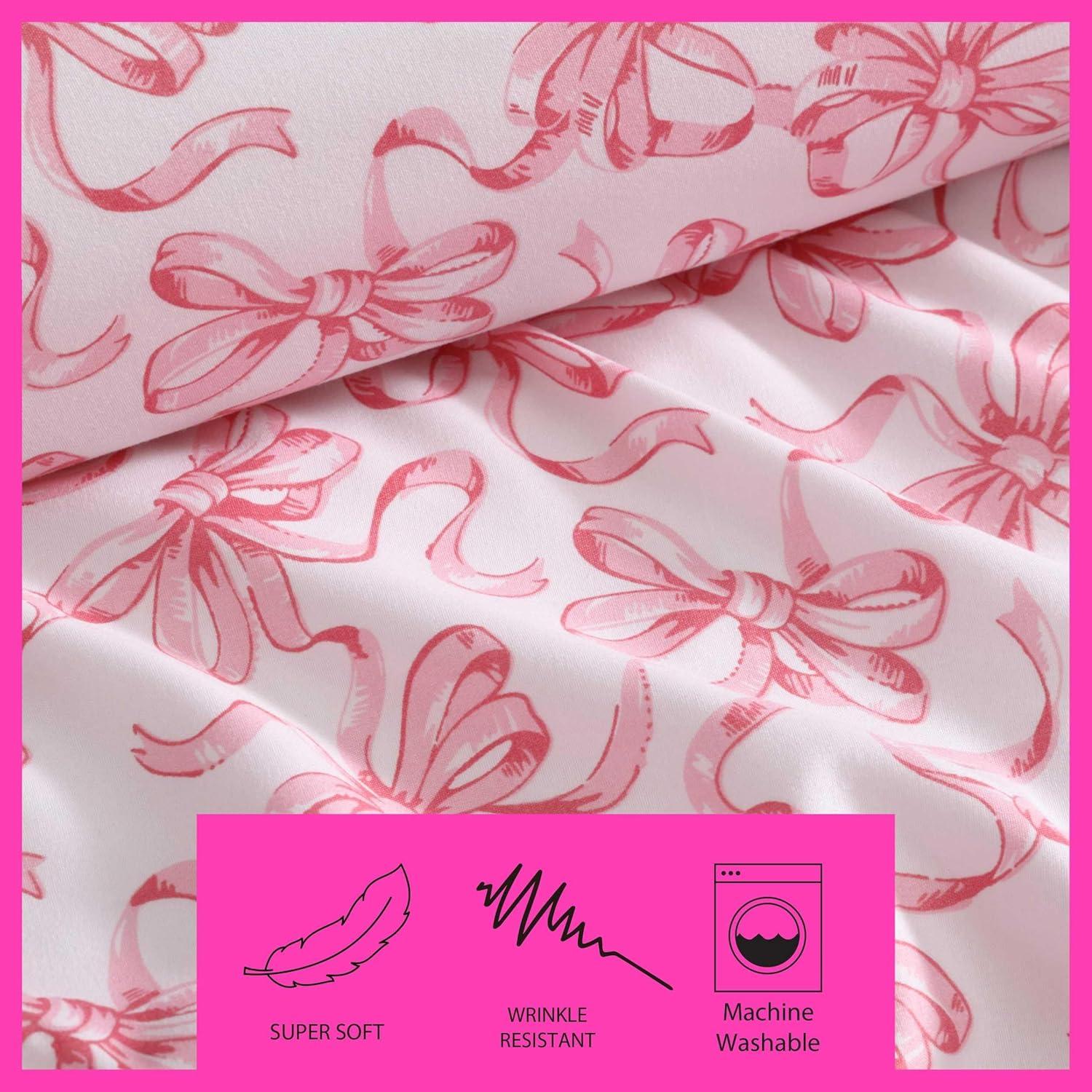 Betsey Johnson Betsey Johnson Ballet Bows Pink Reversible Duvet Cover Set