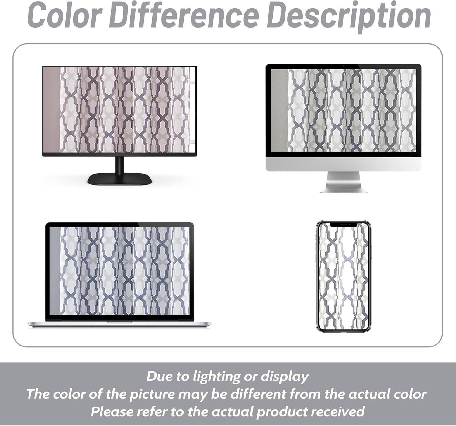 DriftAway Mason Thermal Blackout Grommet Window Curtains Geometric Trellis Pattern 2 Panels