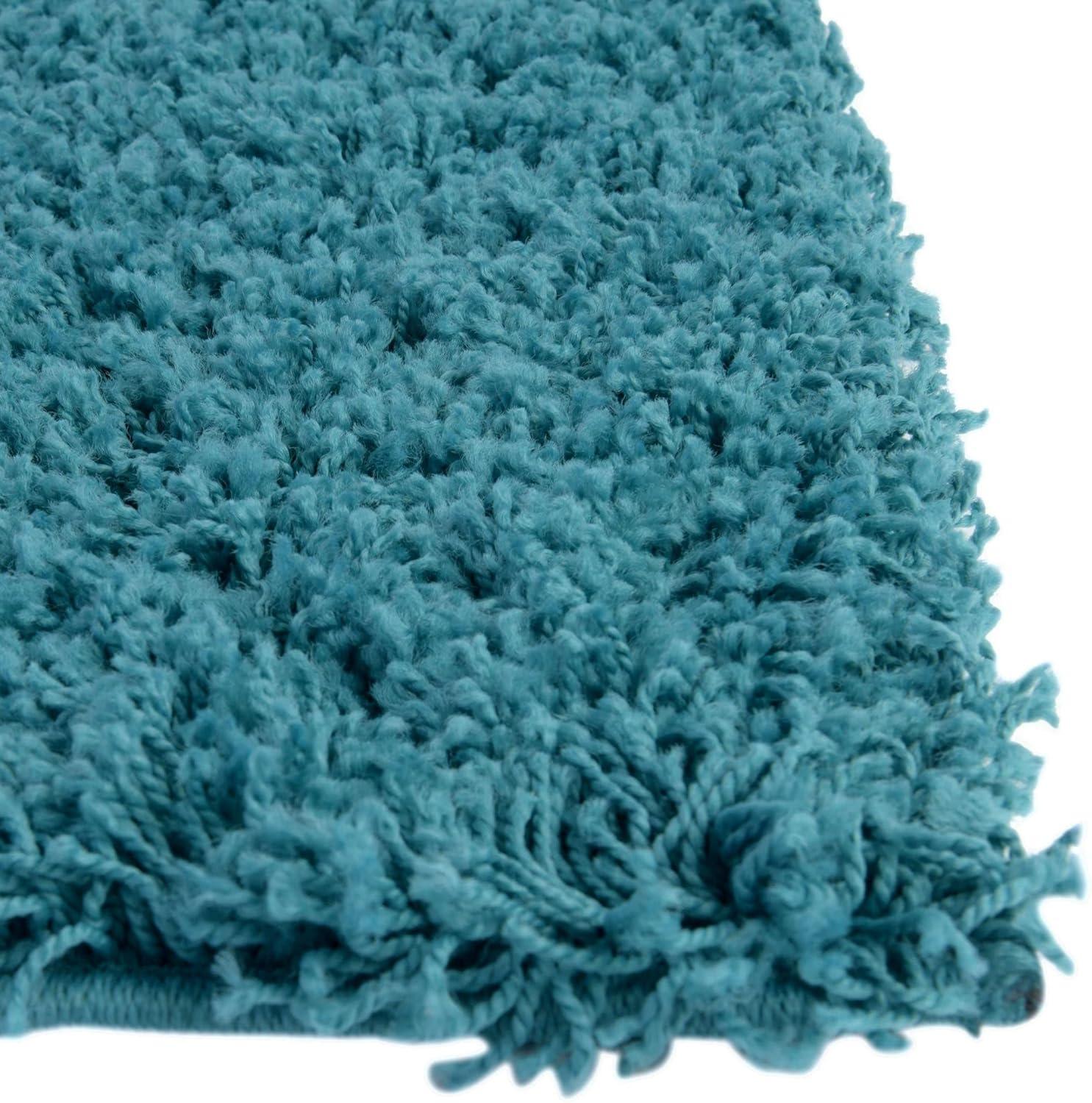 Deep Aqua Blue 5' x 8' Solid Shag Rug