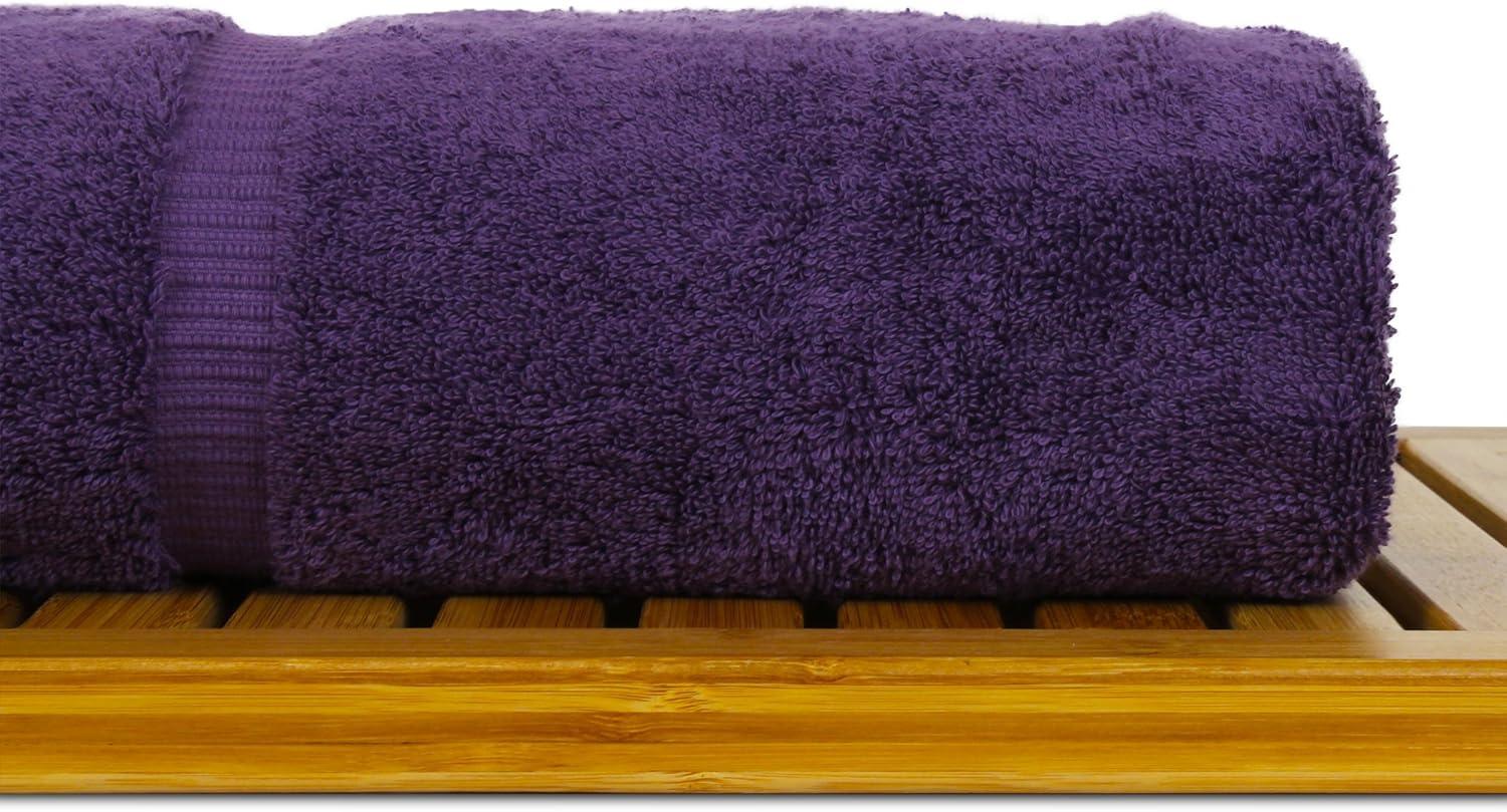 Luxury Hotel & Spa Collection Highly Absorbent, Quick Dry 100% Turkish Cotton 700 GSM, Eco Friendly Towel, for Bathroom Dobby Border Soft Bath Towel Set 27 X 54 ( Plum, Bath Towels - Set of 2)