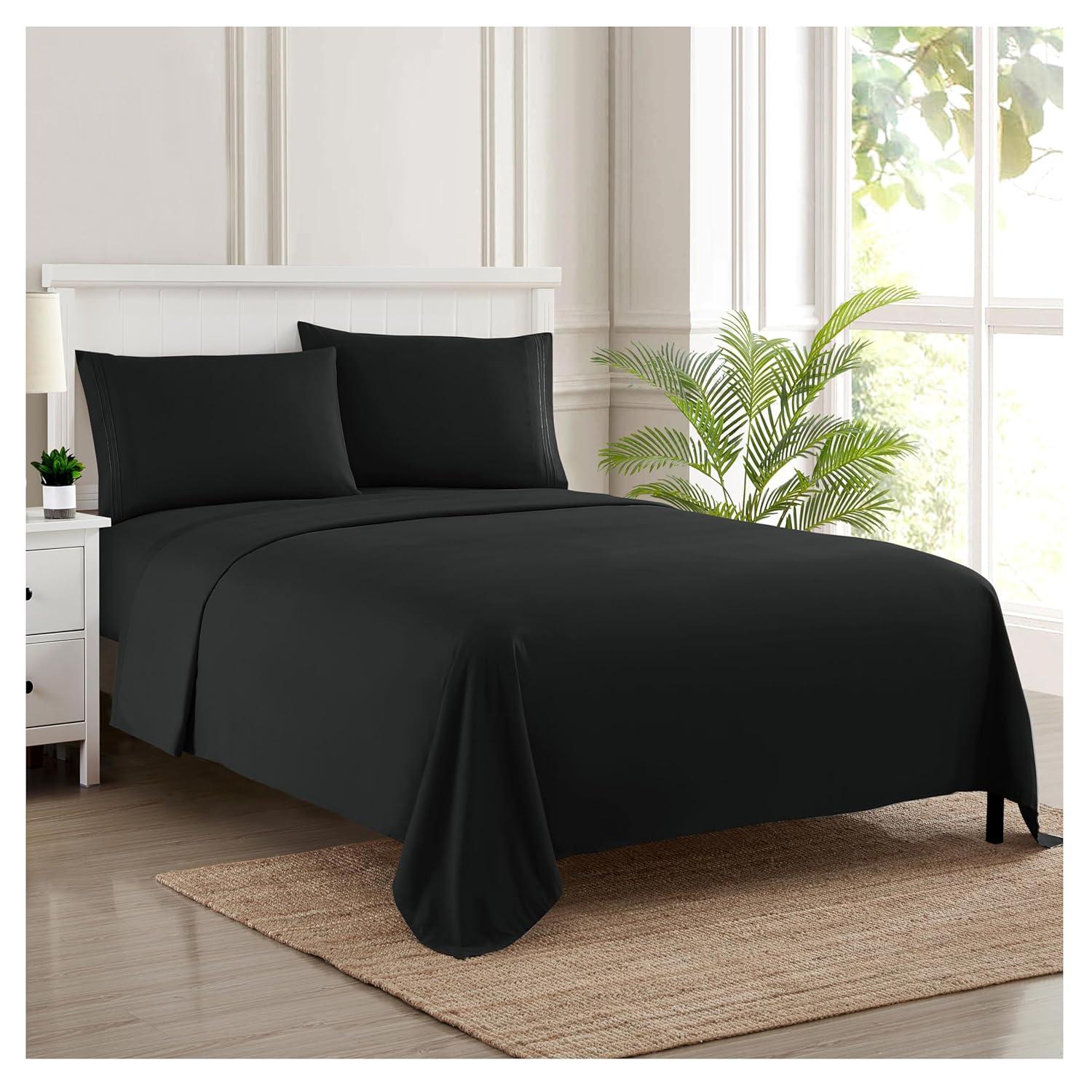 Sweet Home Collection Luxurious Classic Soft Solid 1800 Series Microfiber Sheet Set, Various Colors and Sizes
