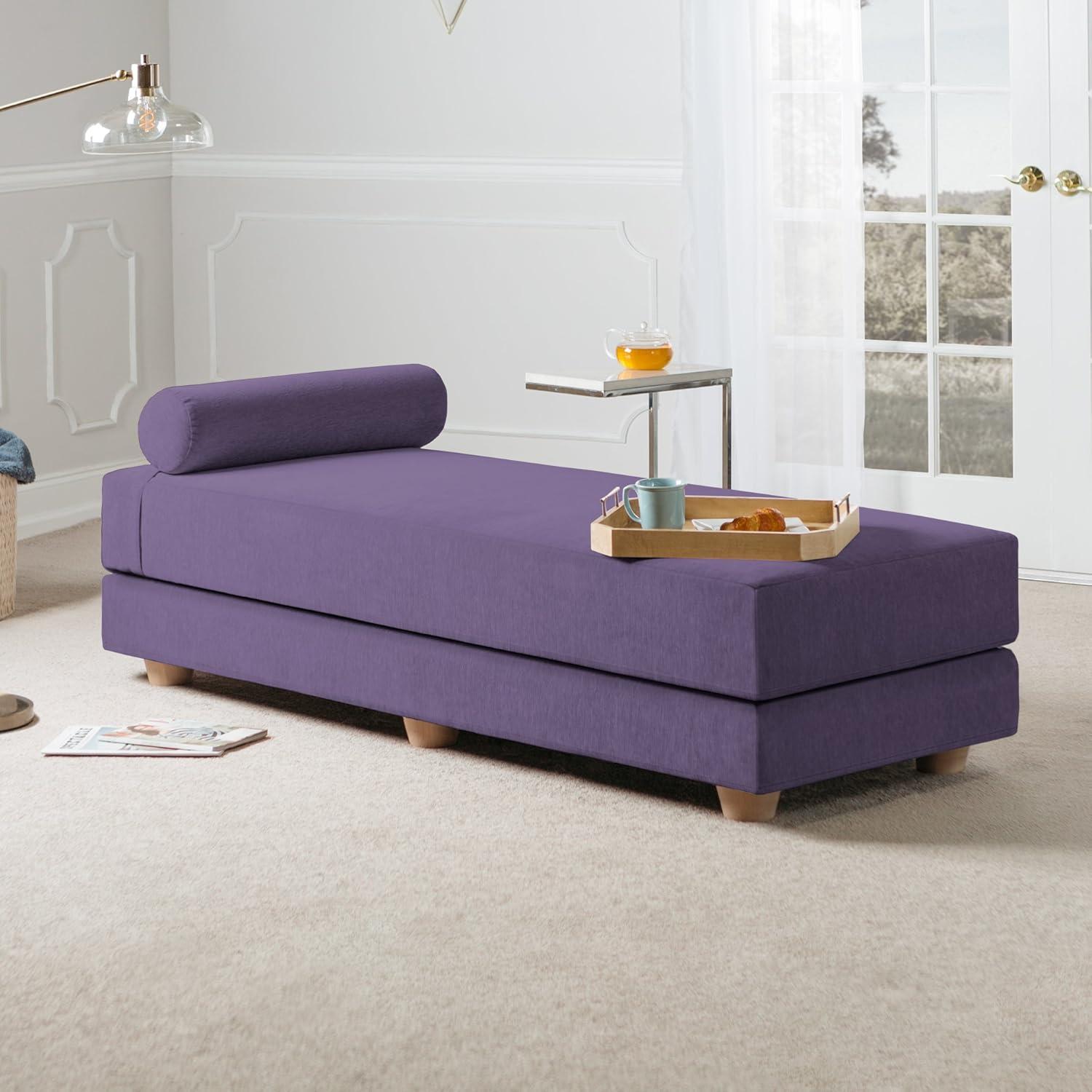 Jaxx Alon Daybed / Fold-Out Queen-Size Mattress - Premium Chenille, Plum