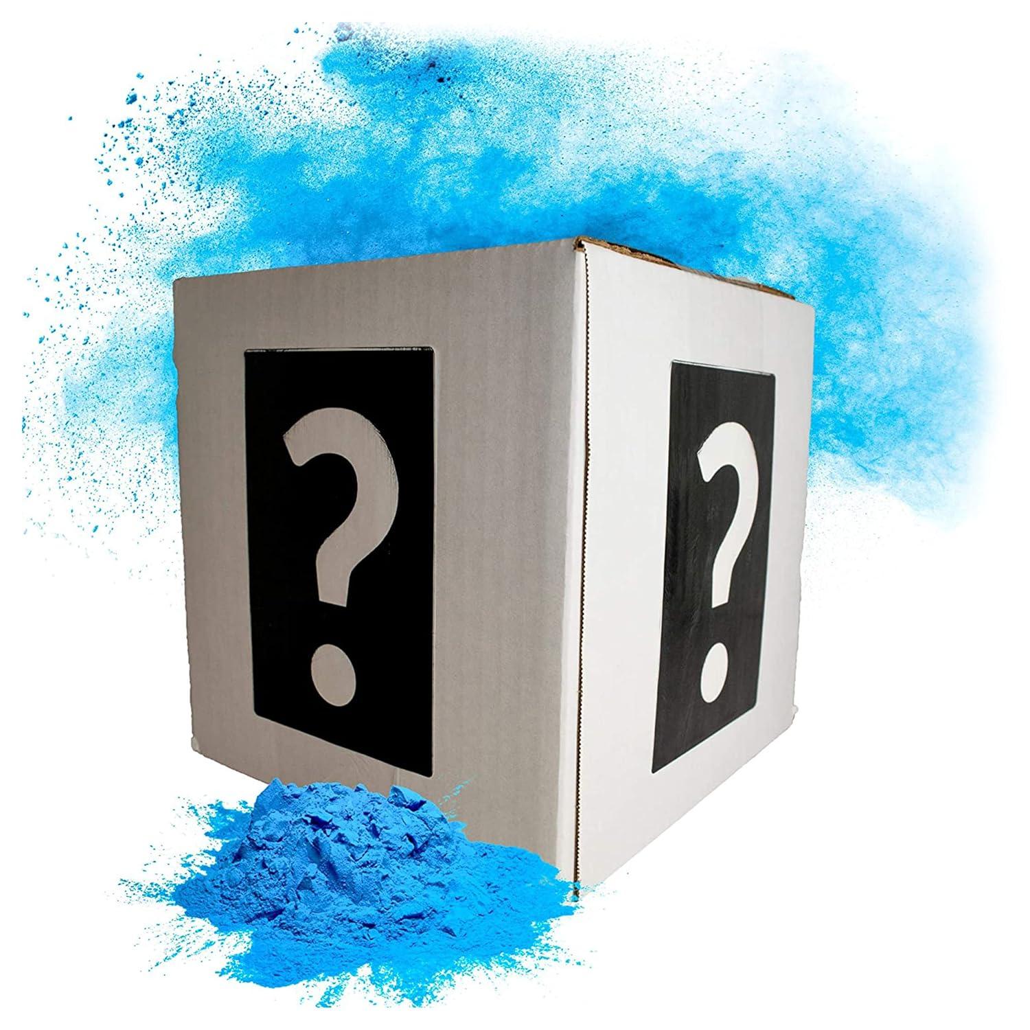 Chameleon Colors Gender Reveal Smoke Bomb Box - With 5 Pounds of Blue Gender Reveal Chalk Powder for a 60-Second Color Powder Cloud - Safe and Great for Gender Reveal Parties, Photography, and Videos